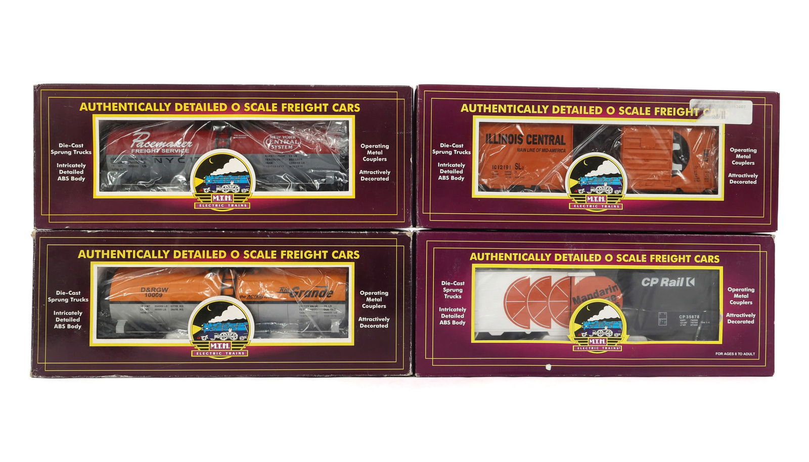 MTH O GAUGE TRAIN CARS - LOT OF 4 (1 of 2)