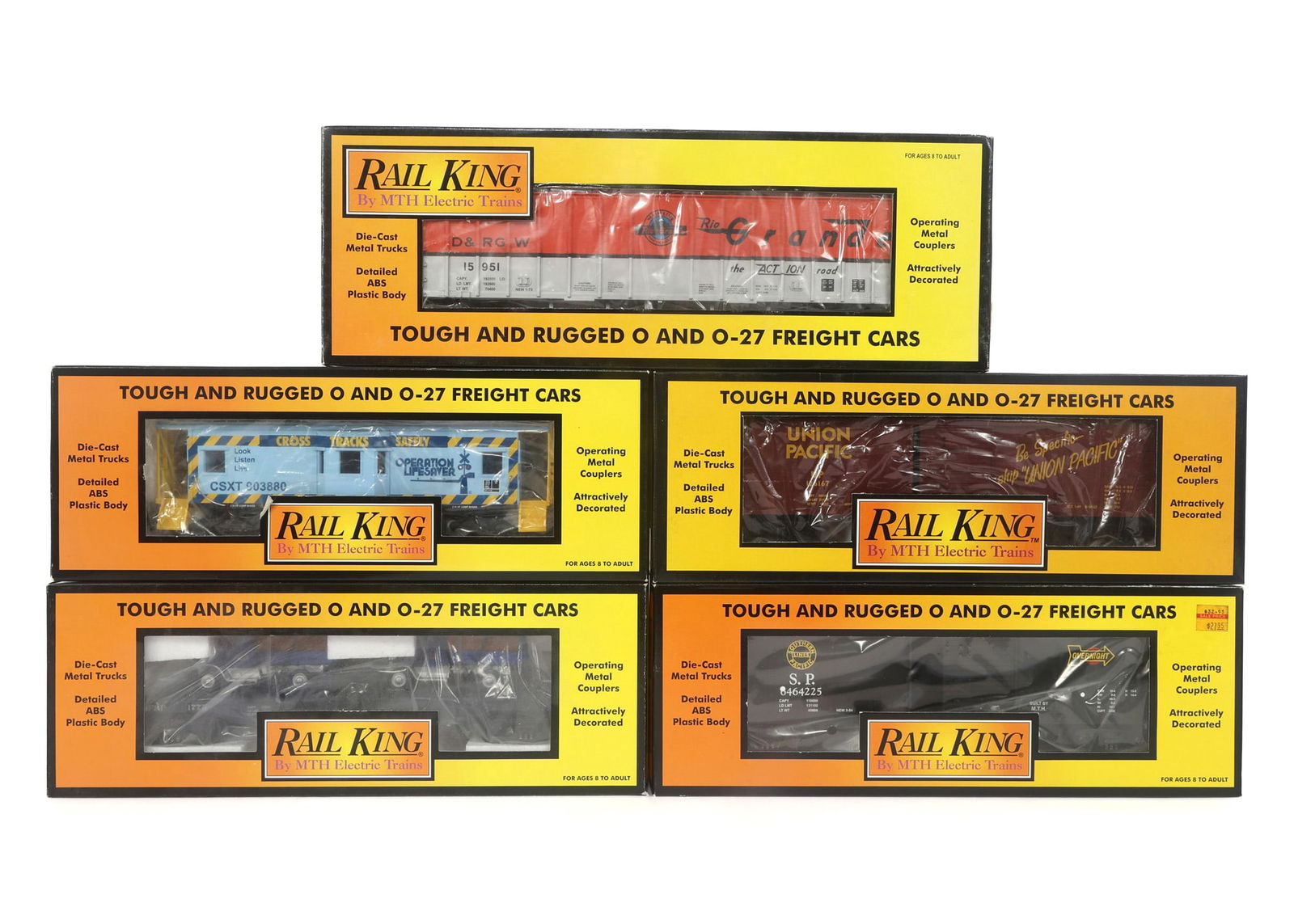 MTH RAIL KING O-27 GAUGE TRAIN CARS - LOT OF 5 (1 of 2)