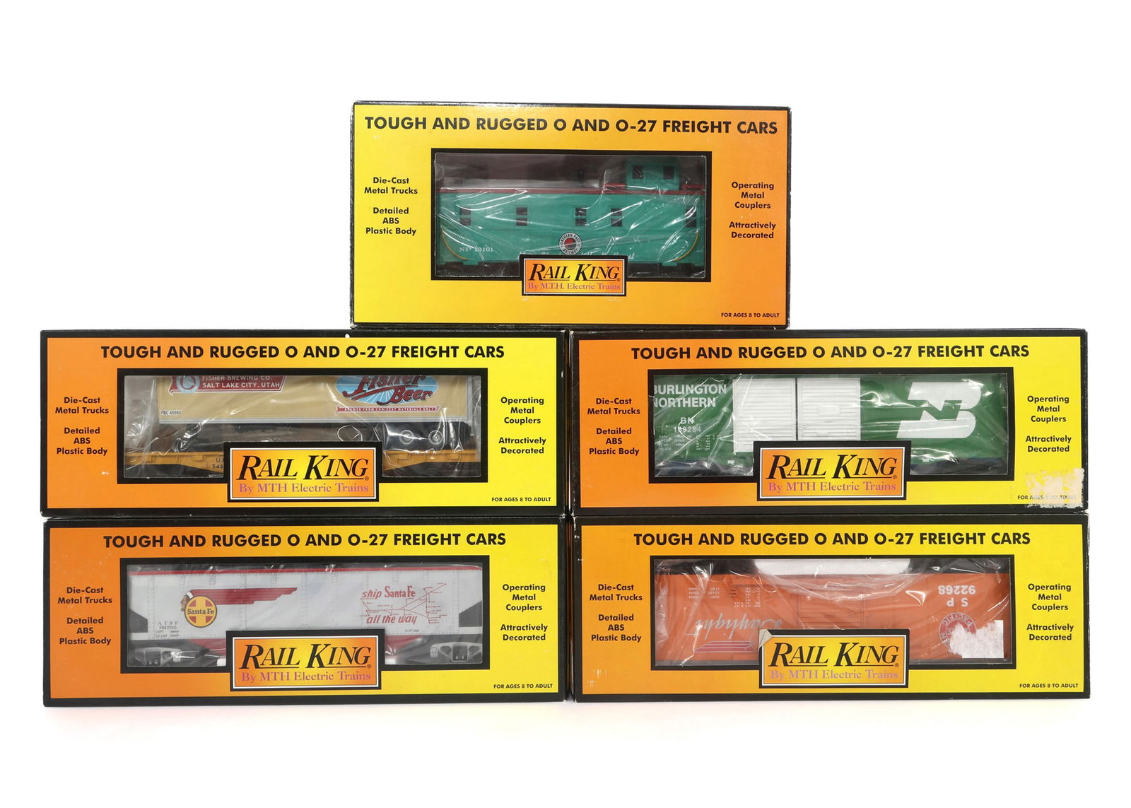 MTH RAIL KING O GAUGE TRAIN CARS - LOT OF 5 (1 of 2)