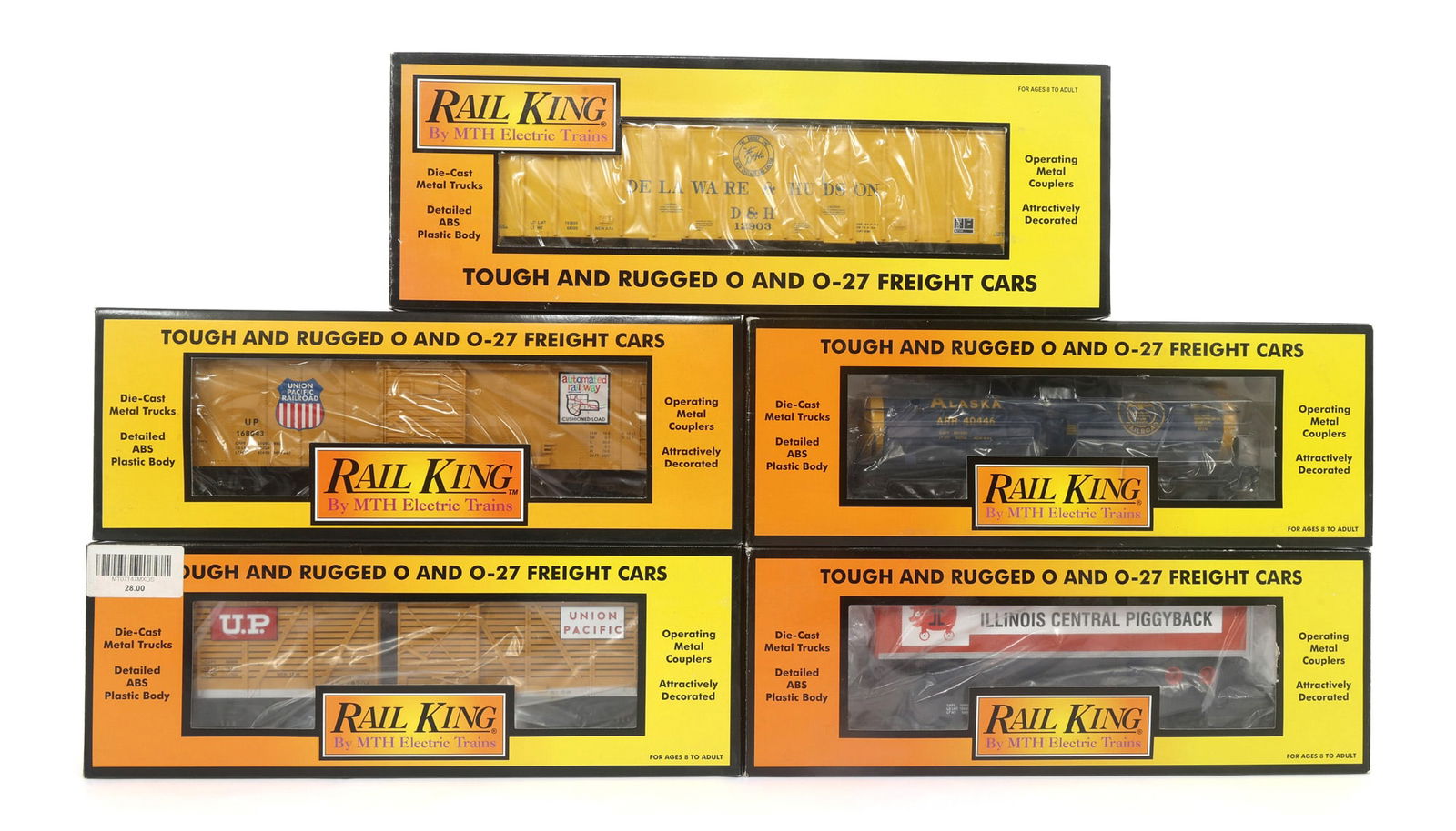 MTH RAIL KING O GAUGE TRAIN CARS - LOT OF 5 (1 of 2)