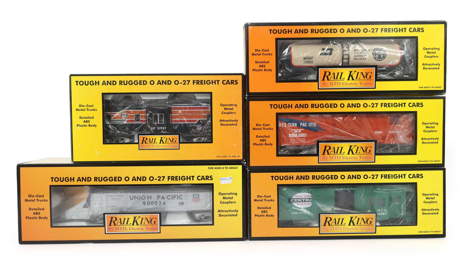 MTH RAIL KING O-27 GAUGE TRAIN CARS - LOT OF 5 (1 of 2)