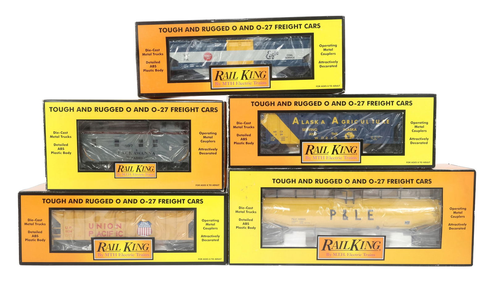 MTH RAIL KING O GAUGE TRAIN CARS - LOT OF 5 (1 of 2)