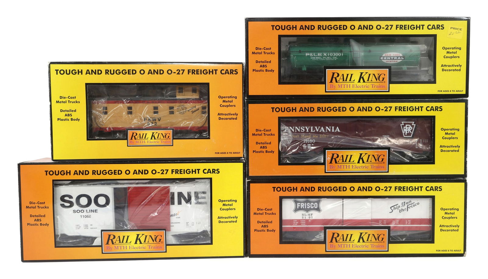 MTH RAIL KING O-27 GAUGE TRAIN CARS - LOT OF 5 (1 of 2)