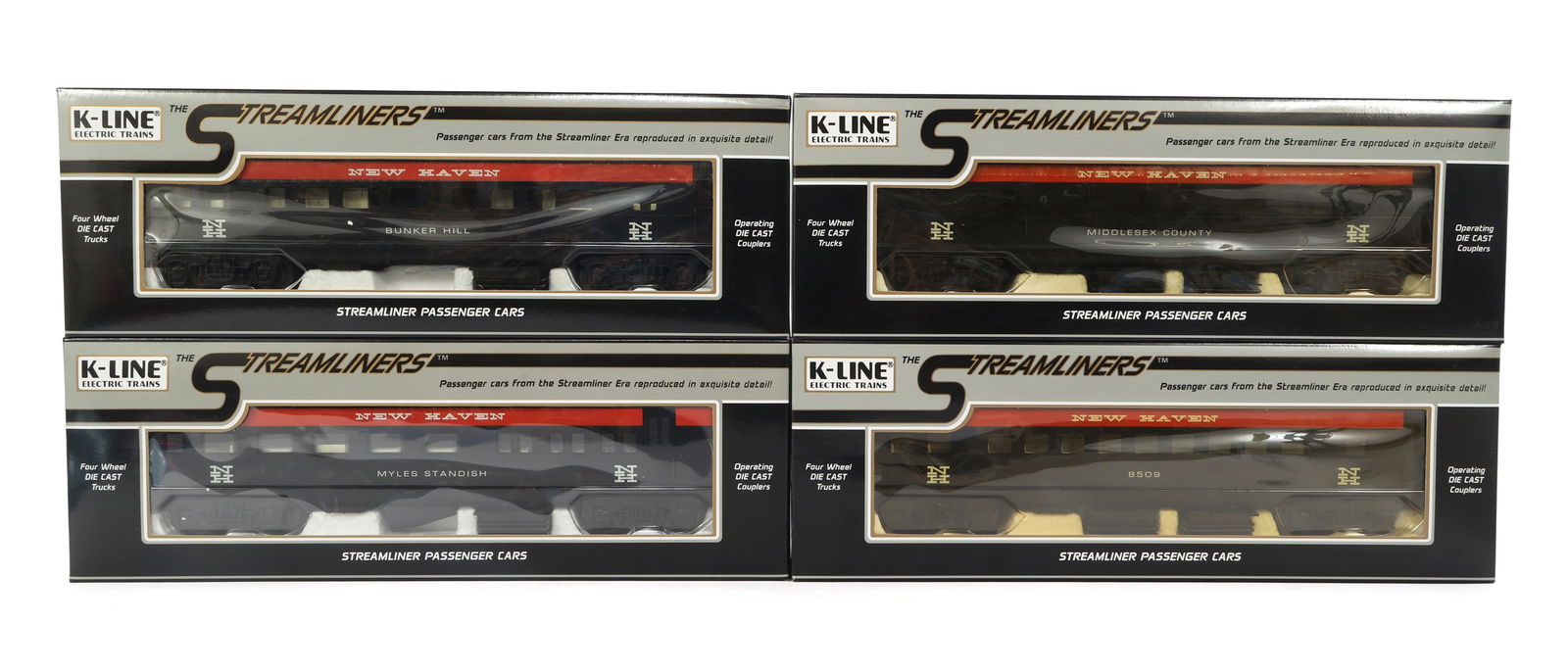 K-LINE O GAUGE NEW HAVEN STREAMLINER 4-PAC SET: IMPORTANT SHIPPING NOTE - PLEASE READ | LiveAuctioneers "LiveShipping" Is Unreasonable & Costly: LiveAuctioneers now requires all auctioneers to offer their "LiveShipping" service. Auctioneers no long