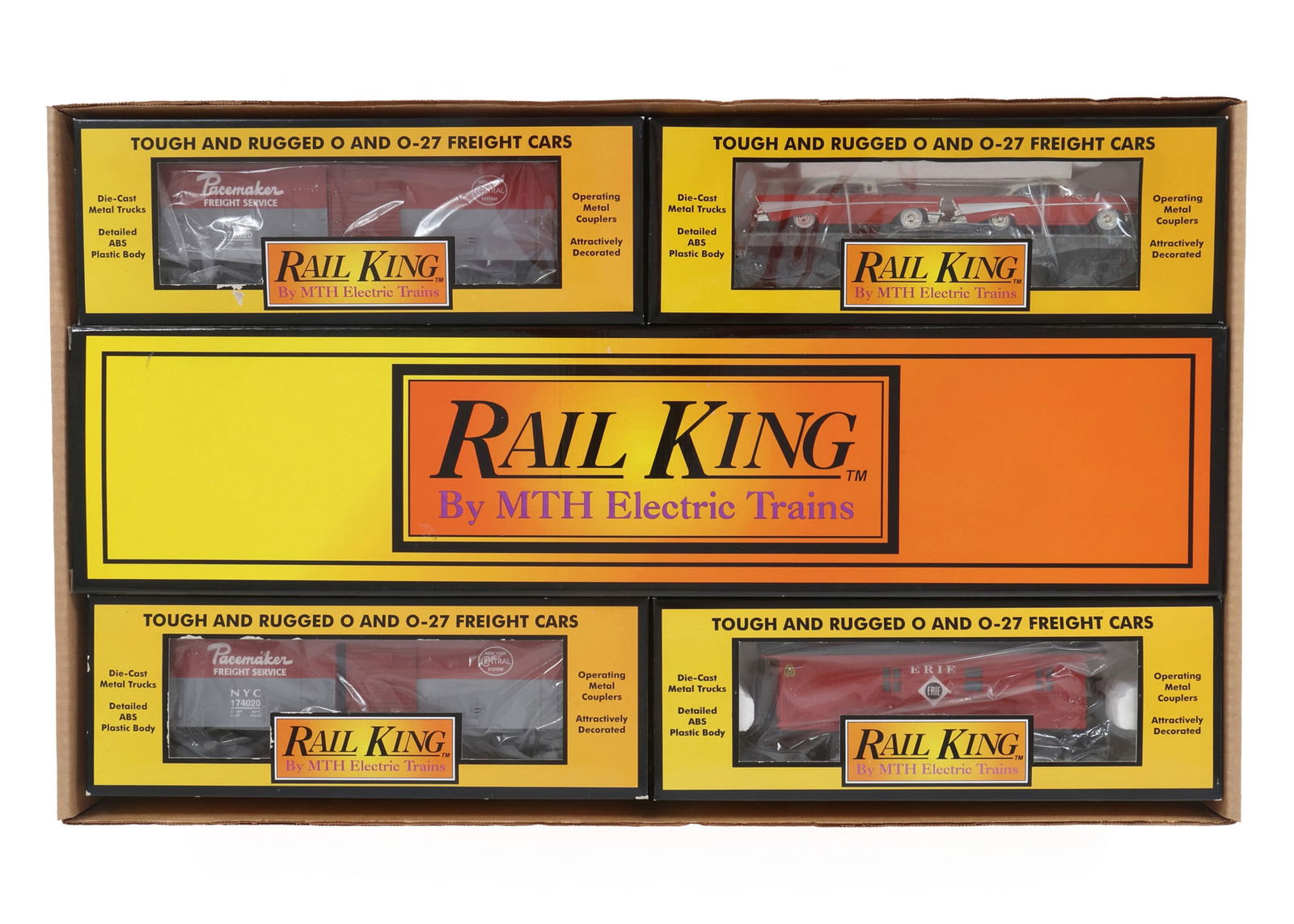 MTH RAIL KING O GAUGE ERIE LOCOMOTIVE & FREIGHT CAR SET (1 of 3)