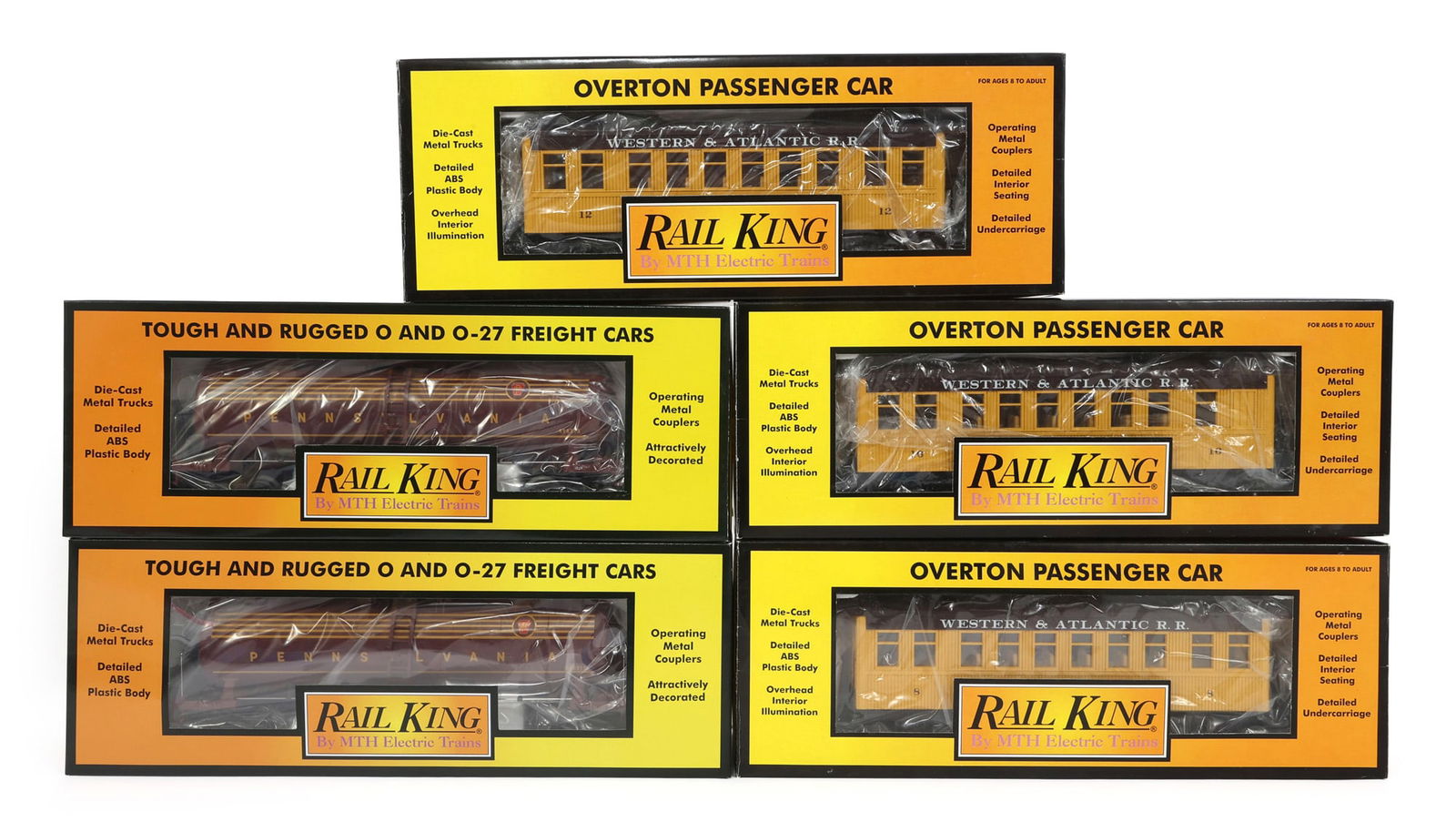 MTH RAIL KING O GAUGE TRAIN CARS - LOT OF 2 SETS (1 of 3)