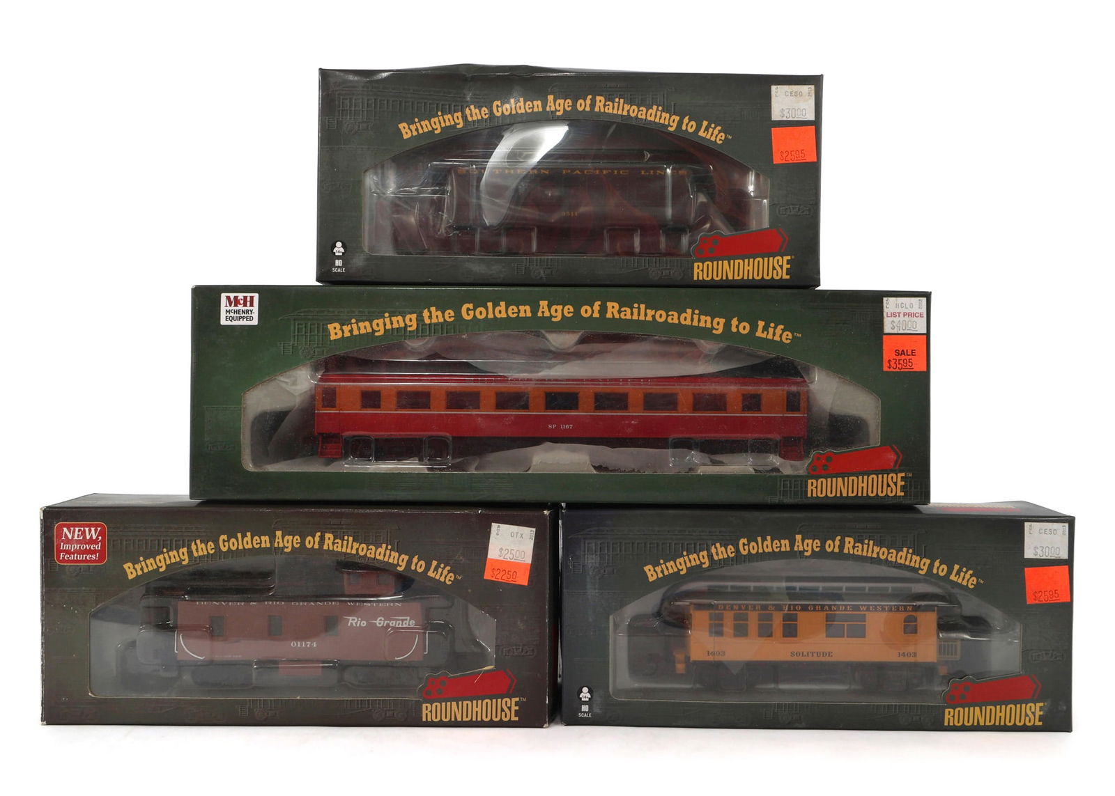 ROUNDHOUSE HO GAUGE TRAIN CARS - LOT OF 4 (1 of 2)