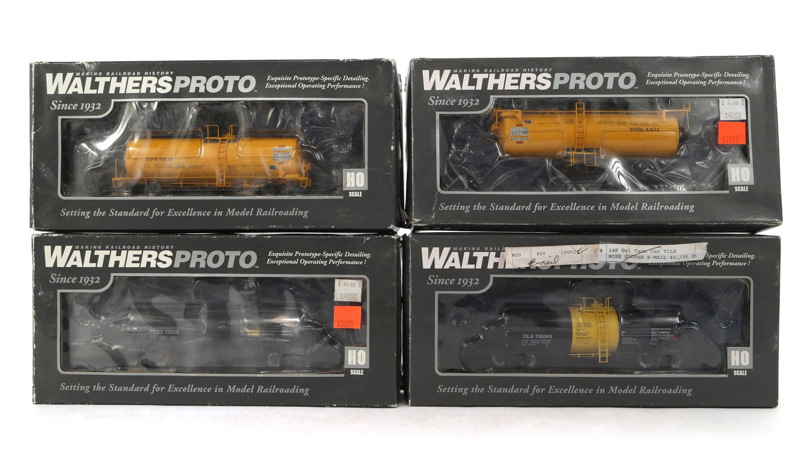 WALTHERS PROTO HO GAUGE TRAIN CARS - LOT OF 4 (1 of 2)