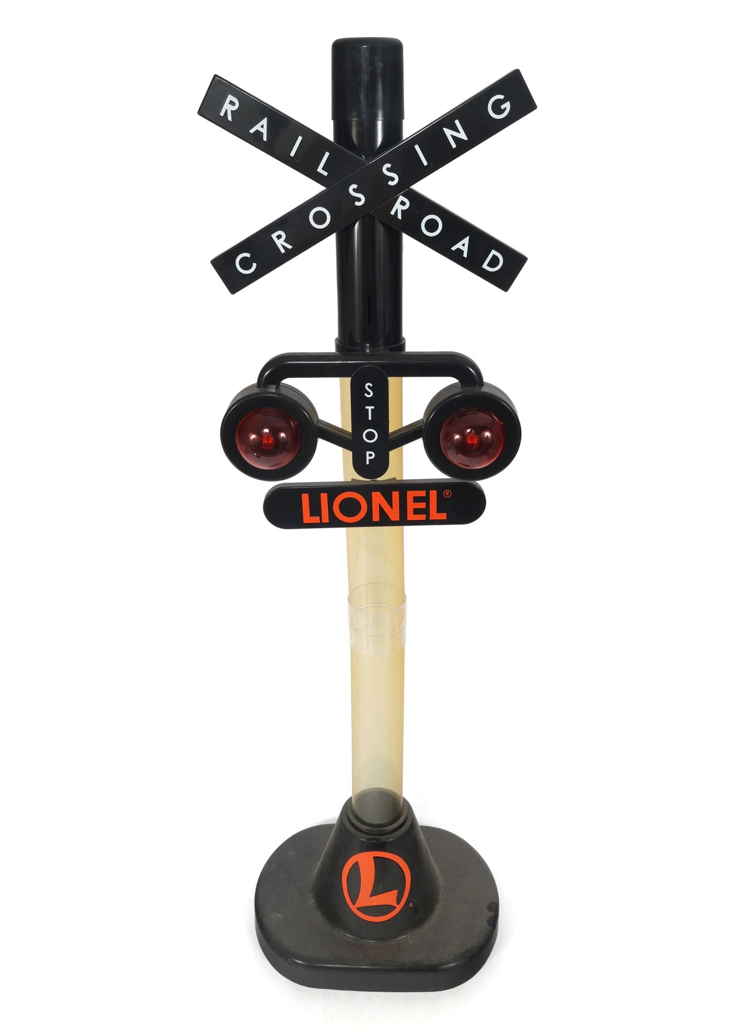 LIONEL RAILROAD CROSSING DESIGN PLASTIC COIN BANK (1 of 2)