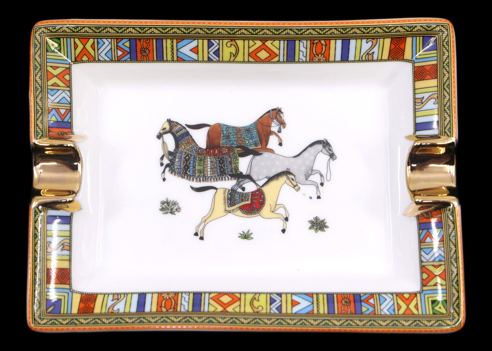 HERMES PORCELAIN CHEVAL D'ORIENT MINIATURE ASHTRAY (1 of 2)