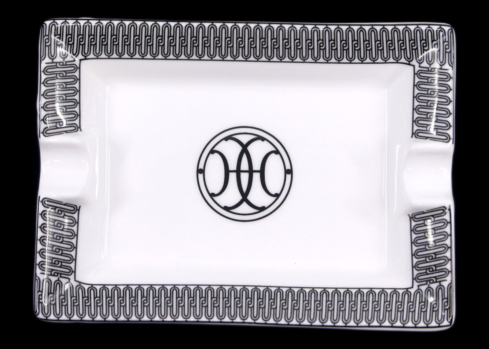 HERMES PORCELAIN H-DECO MINIATURE ASHTRAY (1 of 2)