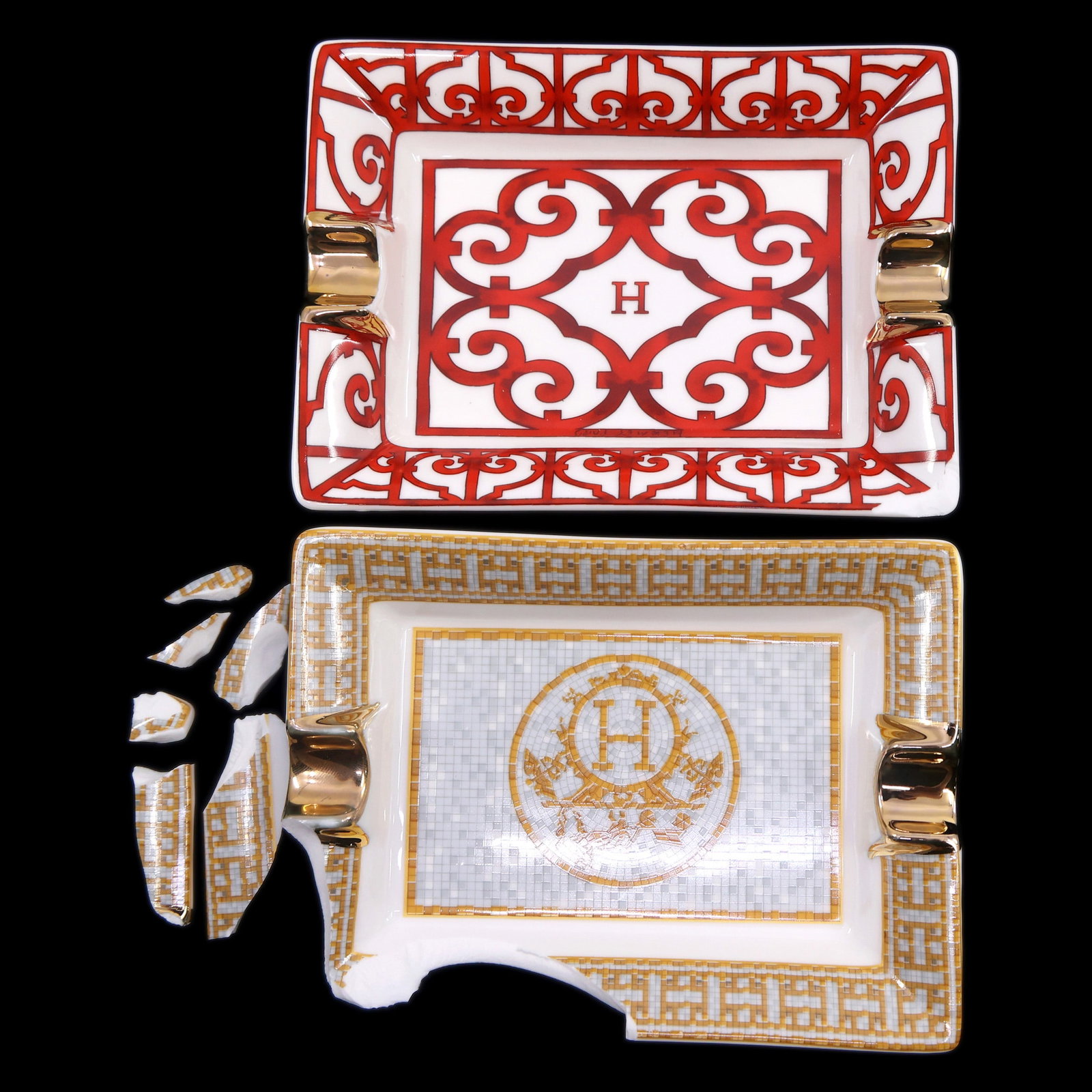 HERMES PORCELAIN MINIATURE ASHTRAYS (1 of 6)