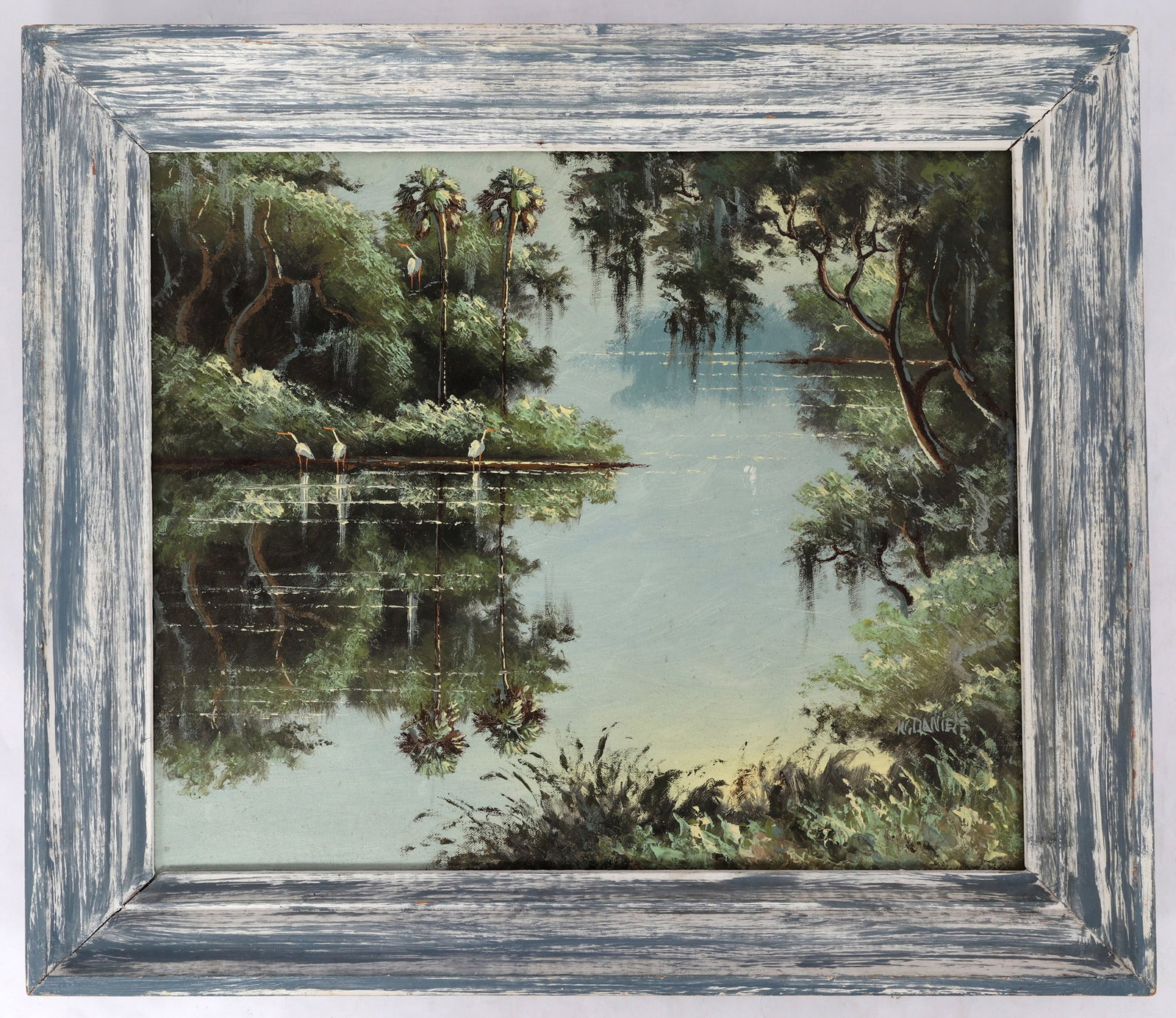 WILLIE DANIELS FLORIDA HIGHWAYMEN OIL PAINTING RIVER (1 of 5)