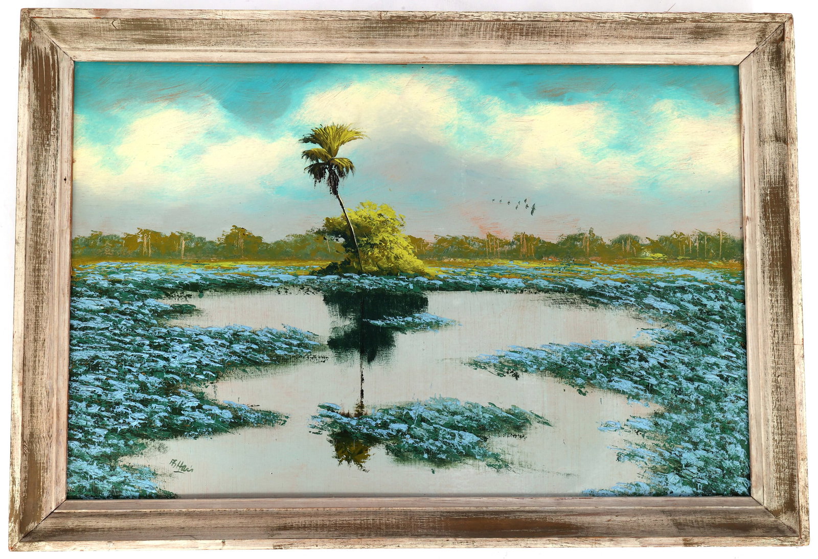 AL HAIR FLORIDA HIGHWAYMEN PAINTING HYACINTH MARSH (1 of 6)