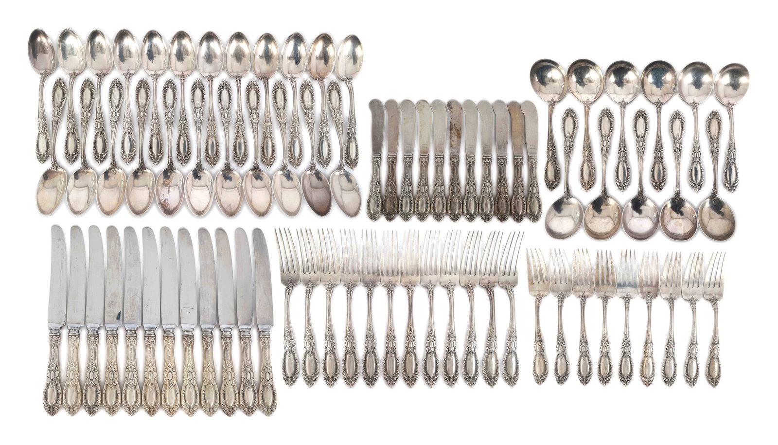 STERLING SILVER TOWLE KING RICHARD PATTERN FLATWARE SET (1 of 20)