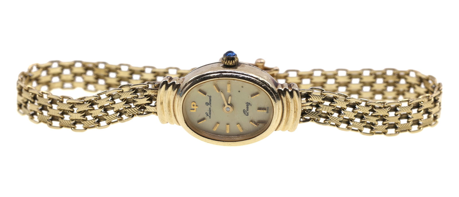 14K YELLOW GOLD CASE & BAND LUCIEN PICCARD QUARTZ WATCH (1 of 7)