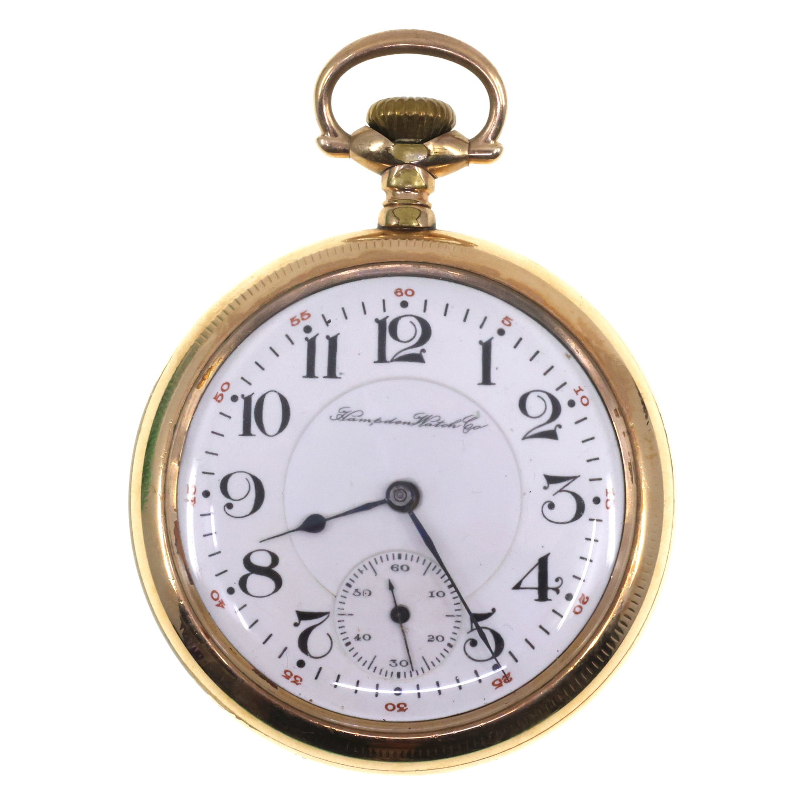 MEN'S HAMPDEN WATCH CO. GOLD-FILLED CASE POCKET WATCH (1 of 4)