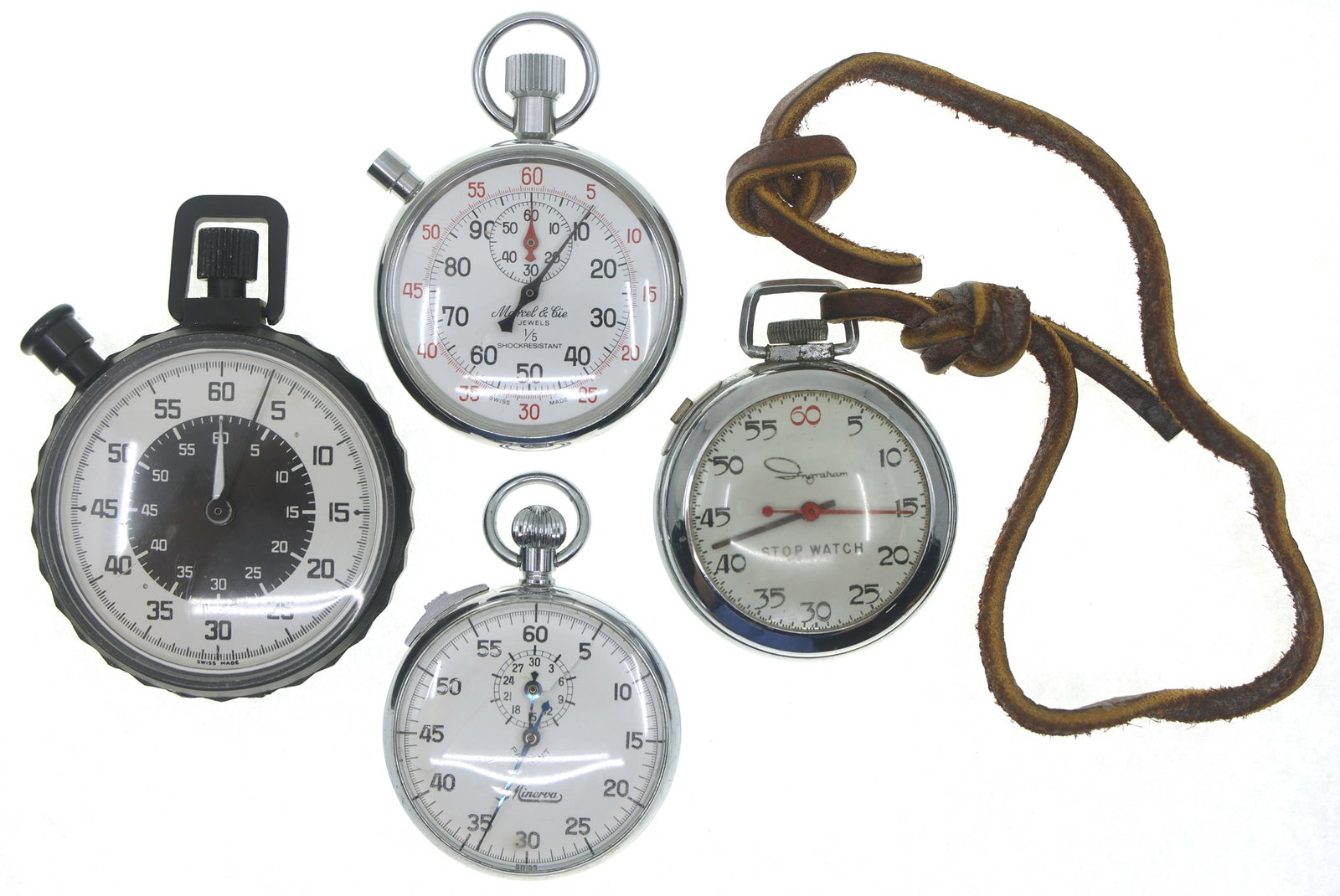 20TH C. MECHANICAL STOPWATCHES - MINERVA, INGRAHAM (1 of 4)