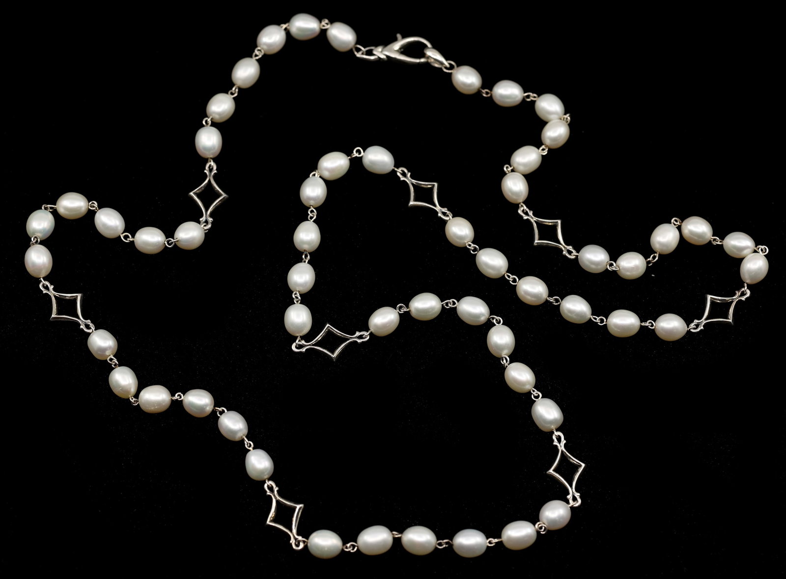 STERLING SILVER ANN KING FRESHWATER PEARL NECKLACE (1 of 6)