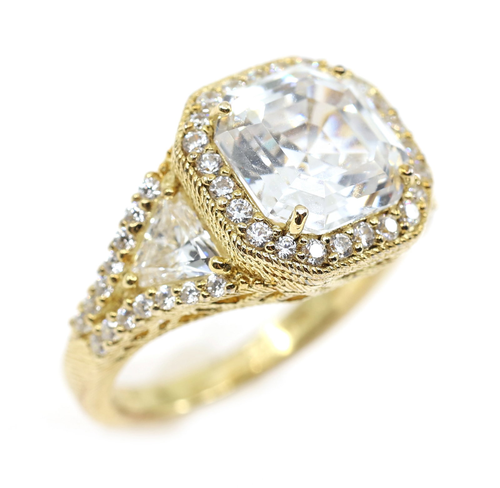 STERLING SILVER VERMEIL JUDITH RIPKA CZ COCKTAIL RING (1 of 7)