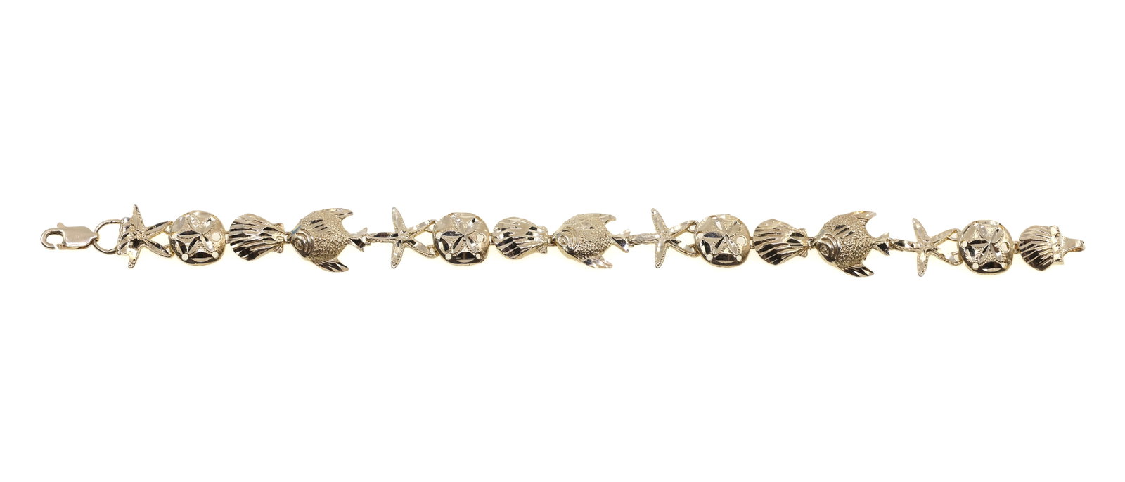 14K YELLOW GOLD MARINE-LIFE FASHION BRACELET (1 of 8)
