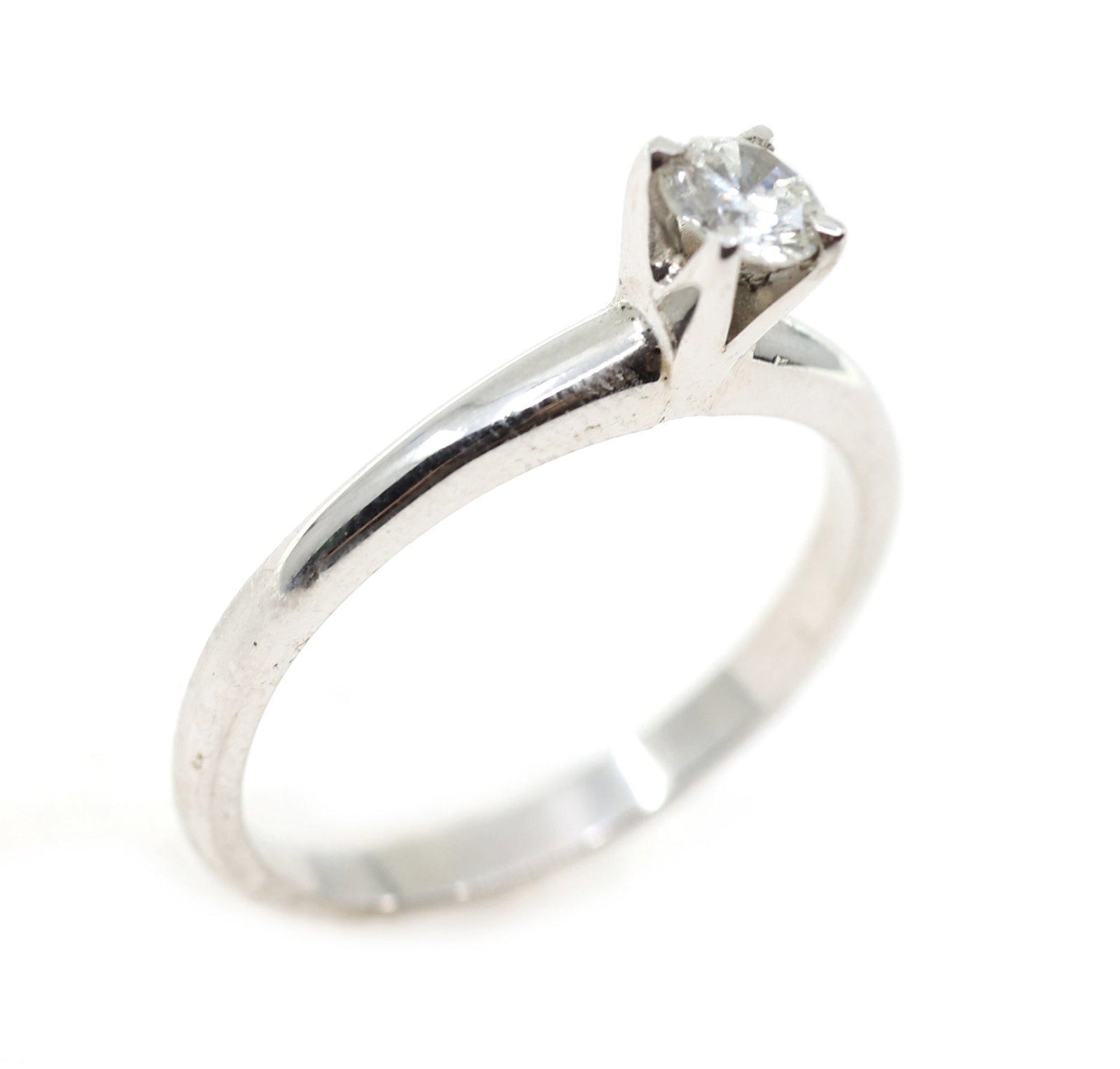14K WHITE GOLD 0.25 CT ROUND DIAMOND SOLITAIRE RING (1 of 3)