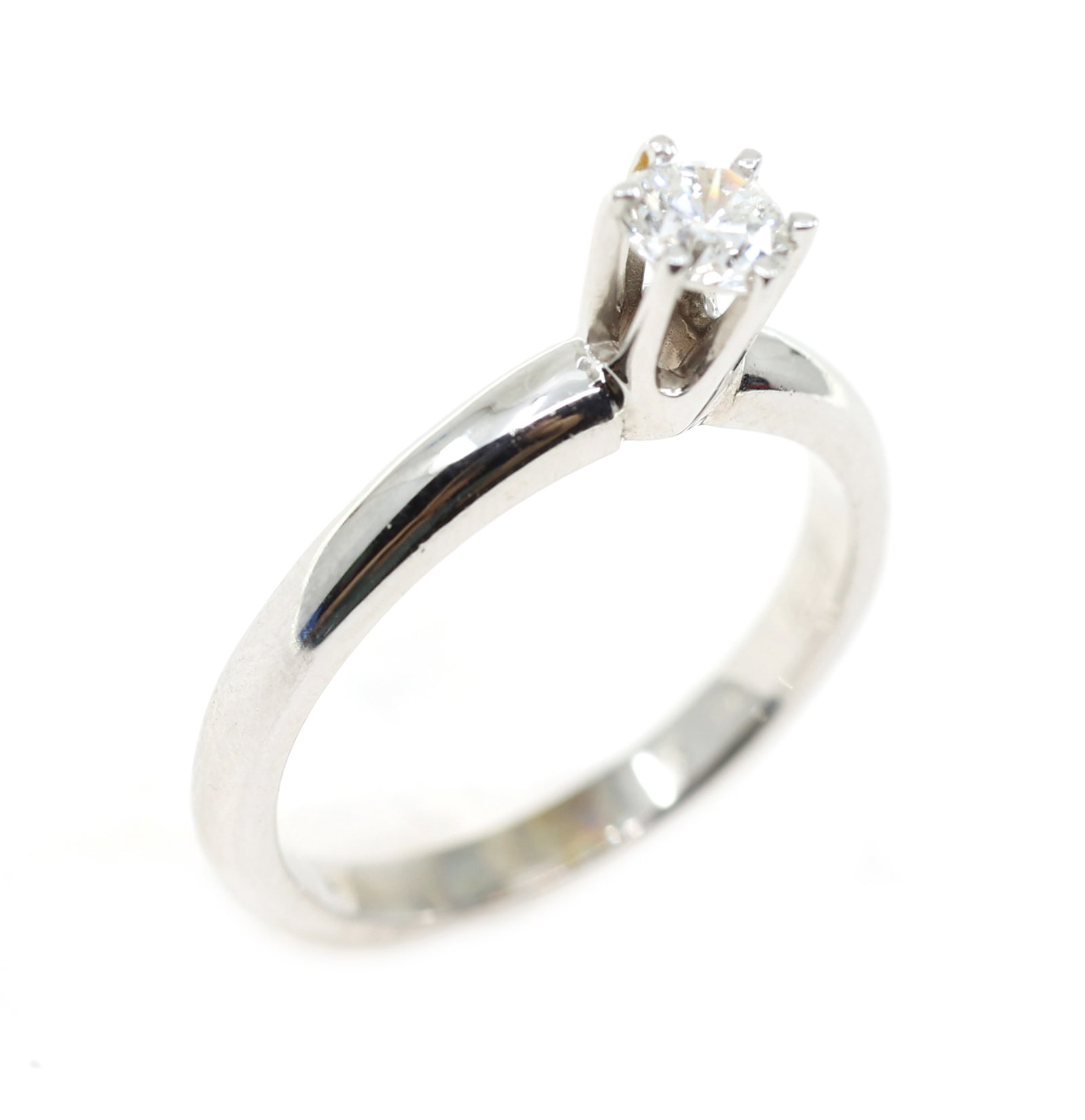 14K WHITE GOLD 0.28 CT ROUND DIAMOND SOLITAIRE RING (1 of 3)