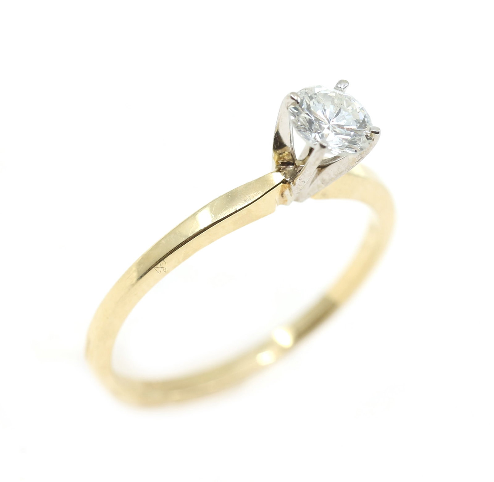 14K YELLOW GOLD 0.46 CT ROUND DIAMOND SOLITAIRE RING (1 of 3)