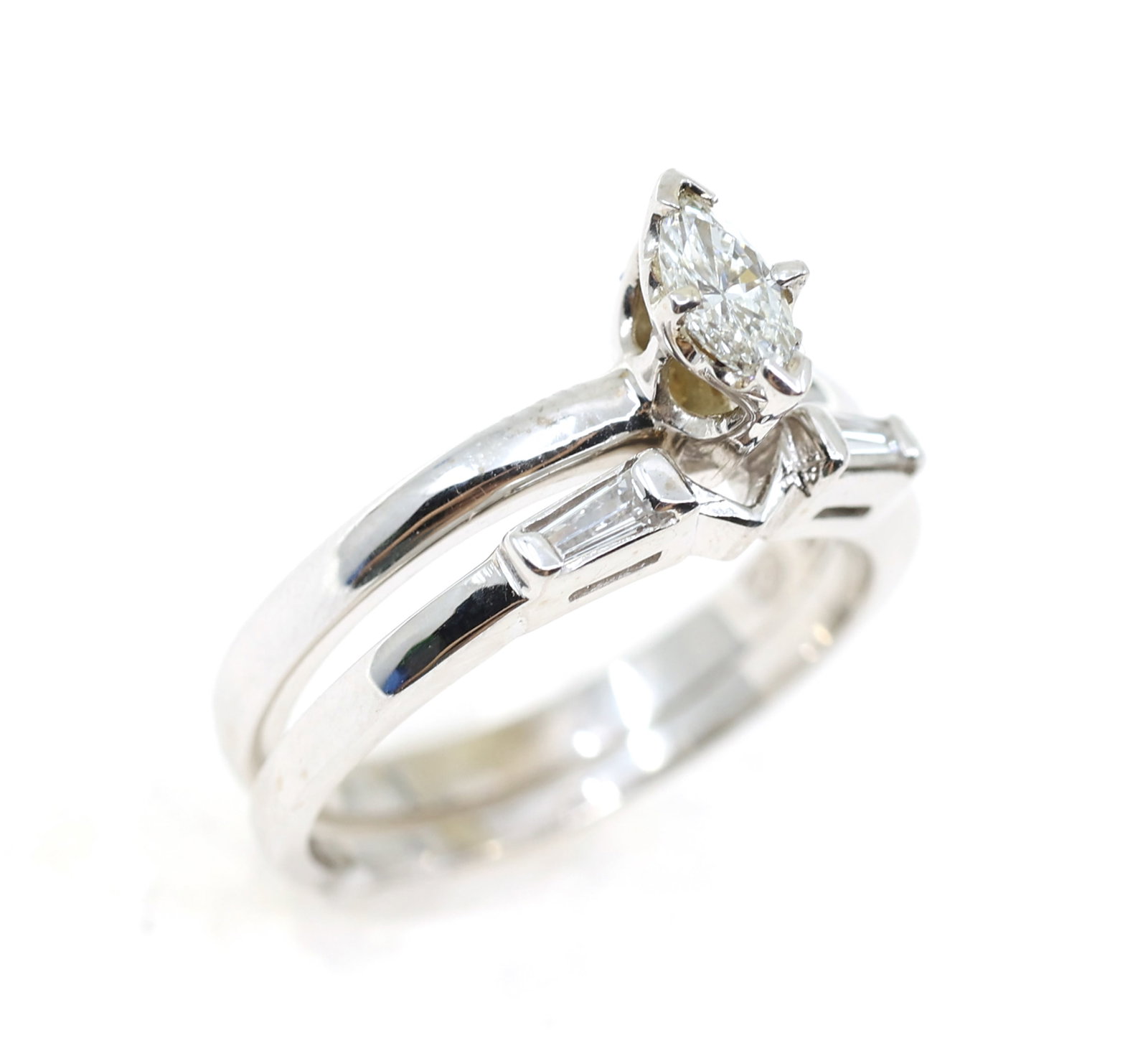 14K WHITE GOLD 0.34 CTW DIAMOND WEDDING RING SET (1 of 9)