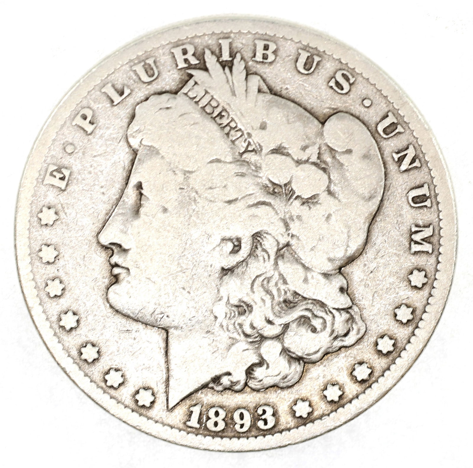 1893-CC US SILVER MORGAN DOLLAR COIN: 1893-CC US SILVER MORGAN DOLLAR COIN 1893-CC United States .900 silver Morgan $1 coin. IMPORTANT NOTE - PLEASE READ: OUR IN-HOUSE SHIPPING & INVOICING Shipping: LiveAuctioneers "LiveShipping" Is
