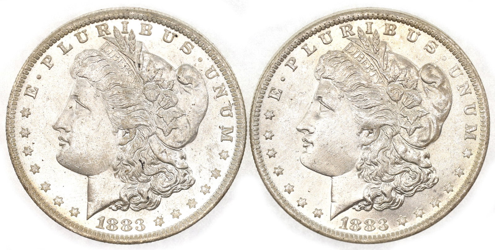 1883-O US SILVER MORGAN $1 AU/MS COINS - LOT OF 2 (1 of 4)