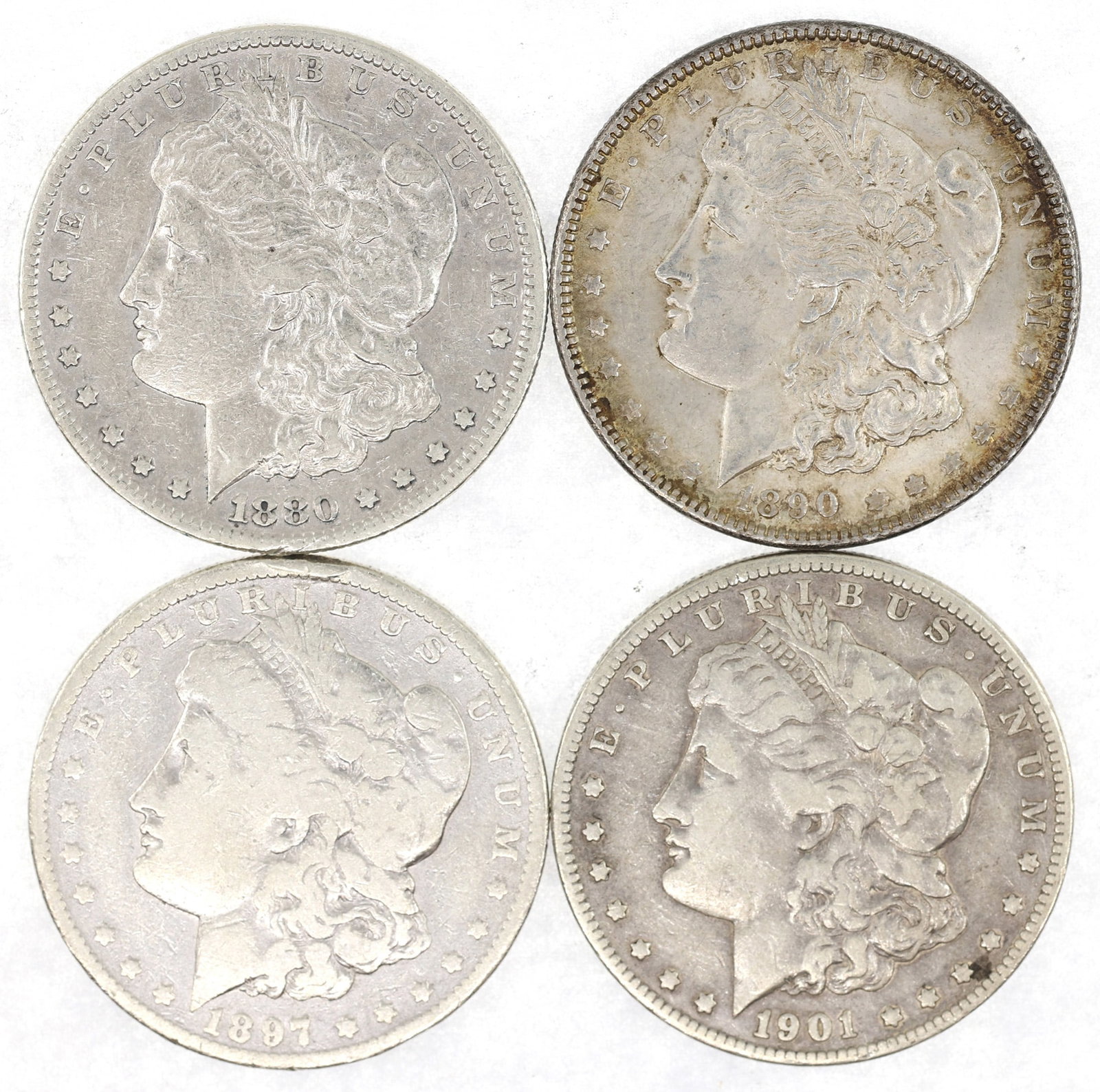 US SILVER MORGAN DOLLAR COINS - LOT OF 4 (1 of 4)