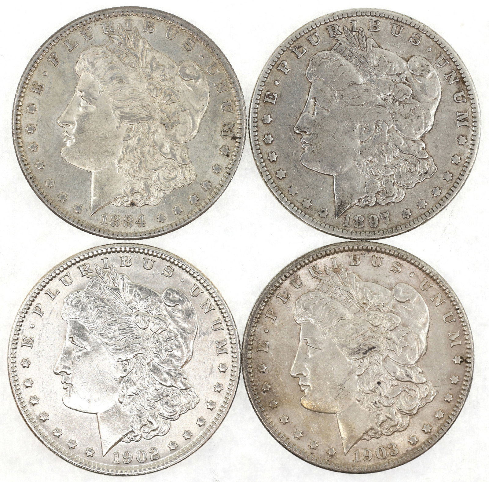 US SILVER MORGAN DOLLAR COINS - LOT OF 4 (1 of 4)