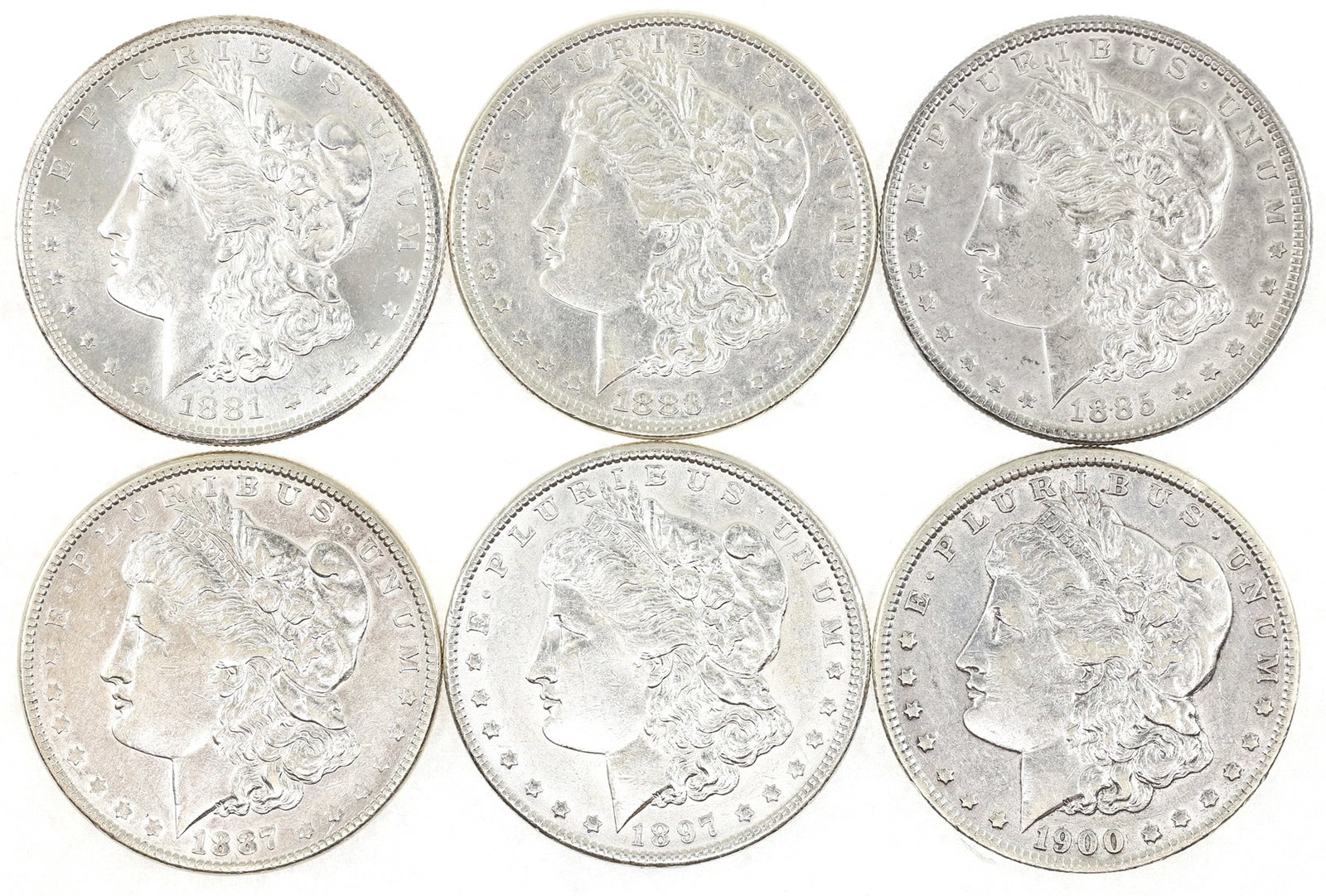 US SILVER MORGAN DOLLAR XF COINS - LOT OF 6 (1 of 4)