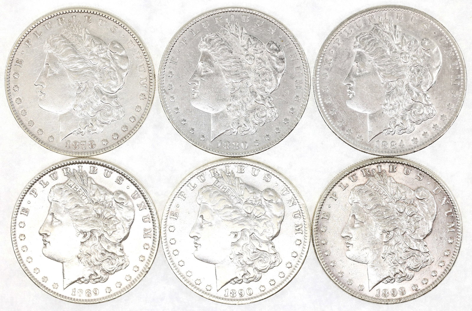 US SILVER MORGAN DOLLAR XF COINS - LOT OF 6 (1 of 4)