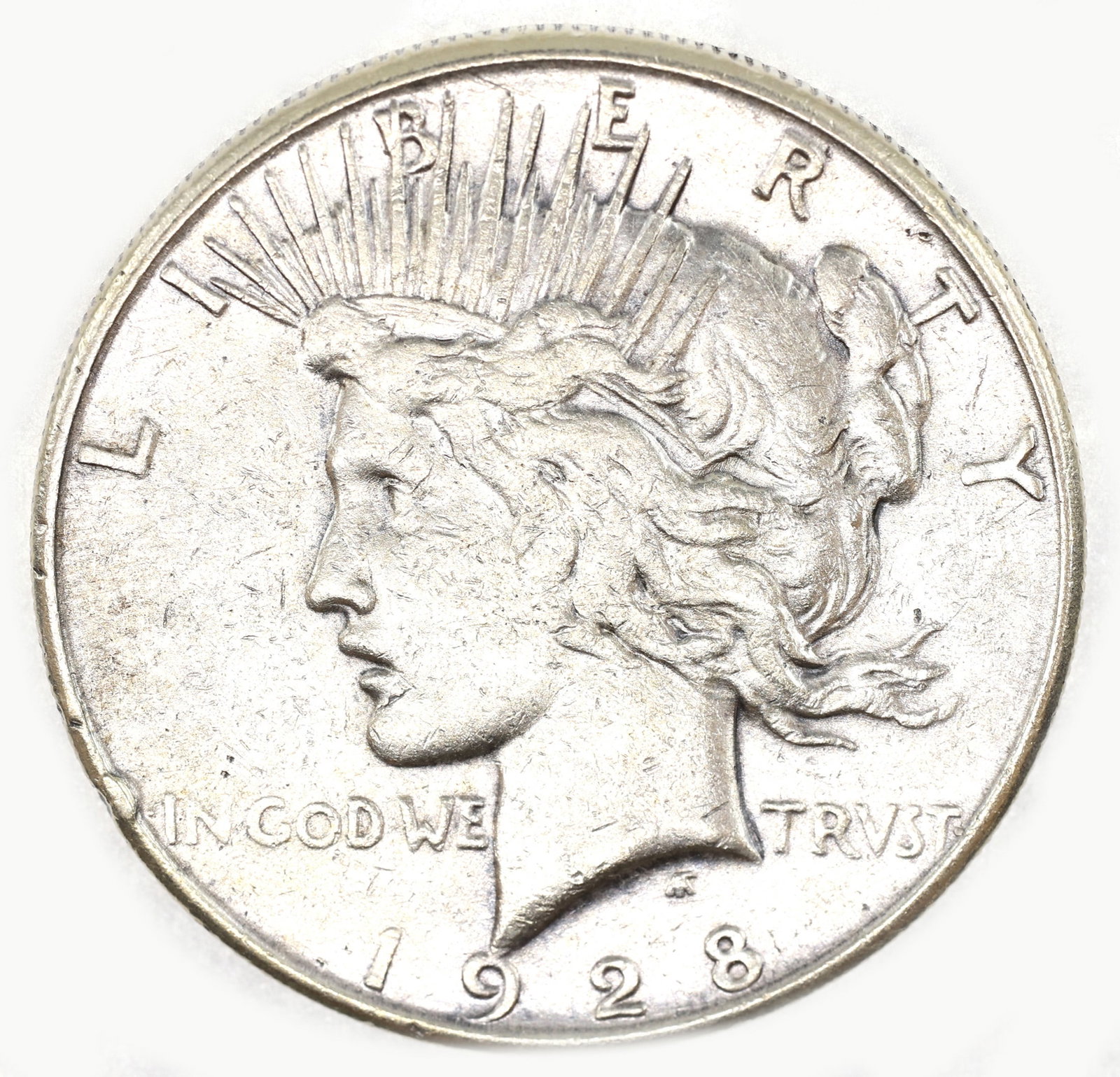 1928-S US SILVER PEACE DOLLAR COIN - VF/XF (1 of 2)