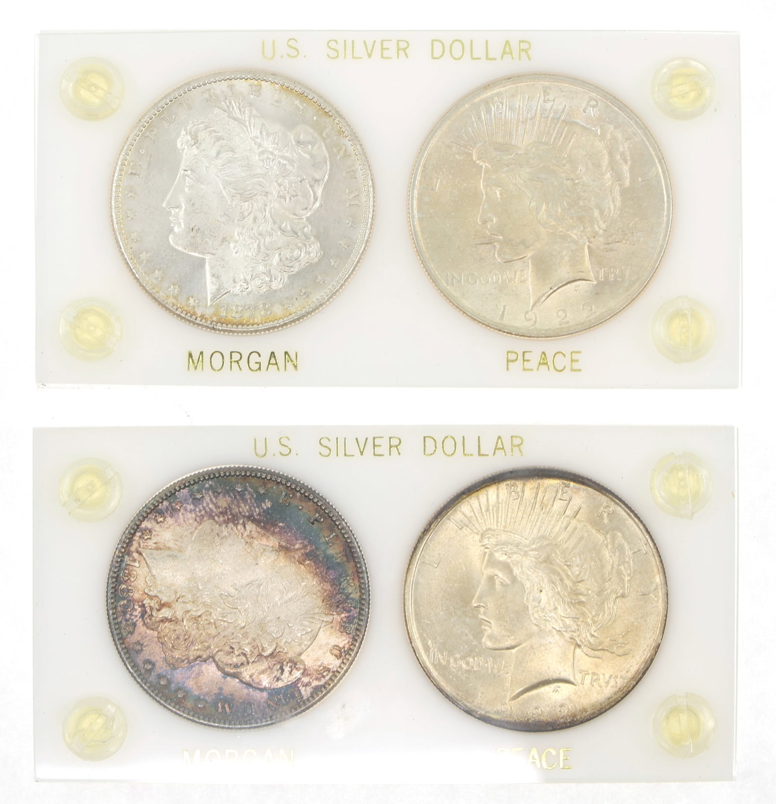 US SILVER MORGAN & PEACE DOLLAR COINS IN CAPITAL CASES (1 of 6)