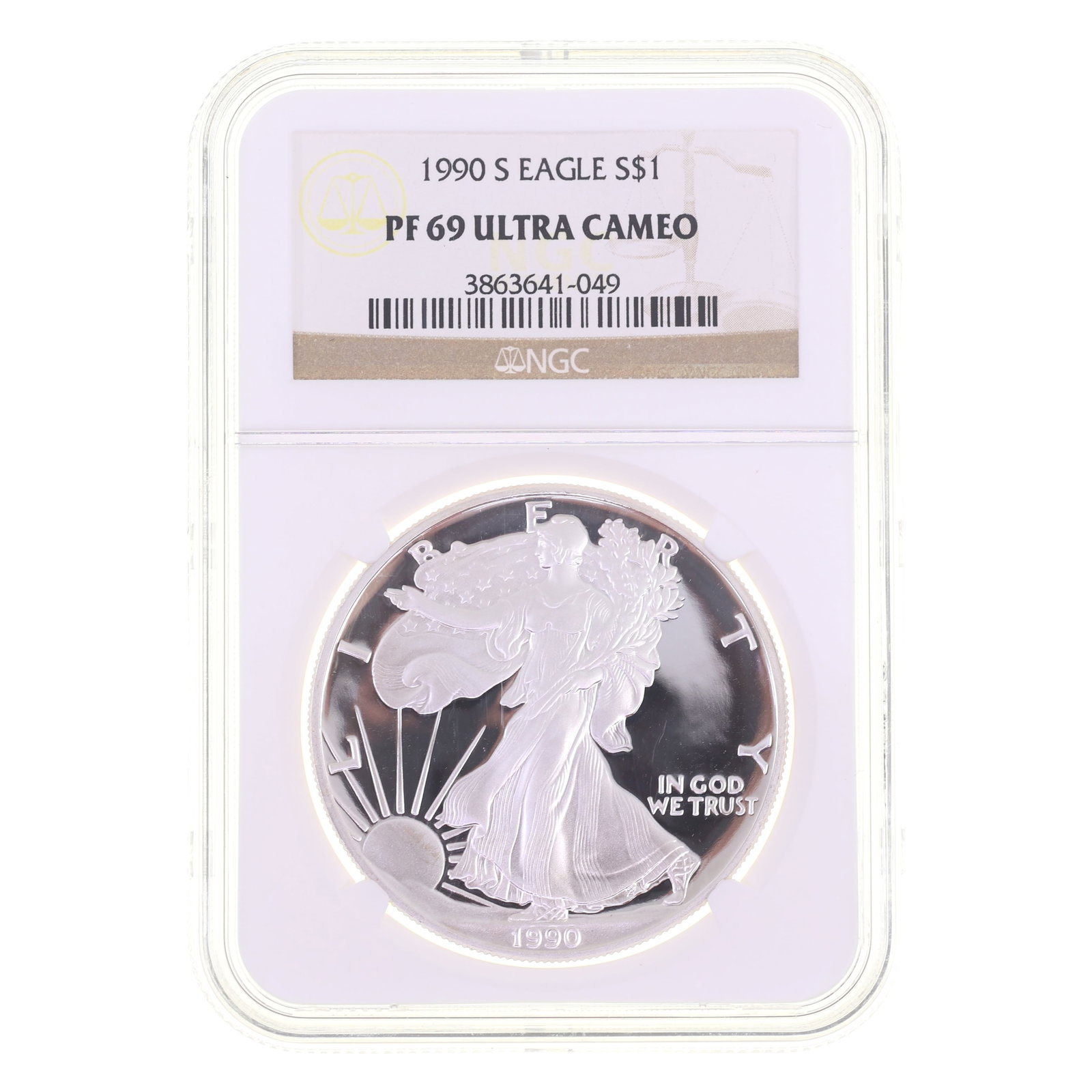 1990 US .999 SILVER EAGLE $1 COIN NGC PF 69 ULTRA CAMEO (1 of 2)