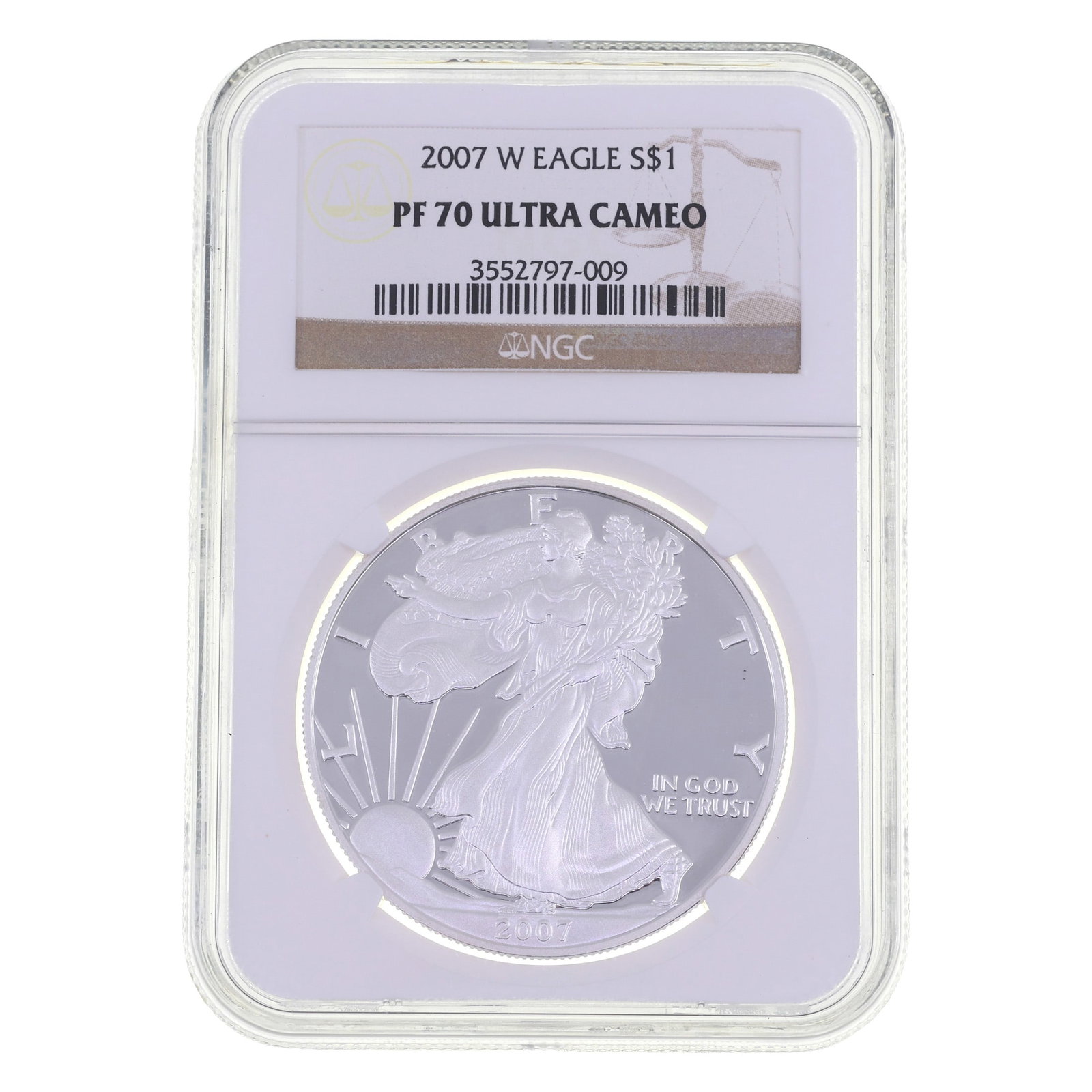 2007-W US SILVER EAGLE $1 COIN NGC PF70 ULTRA CAMEO (1 of 2)
