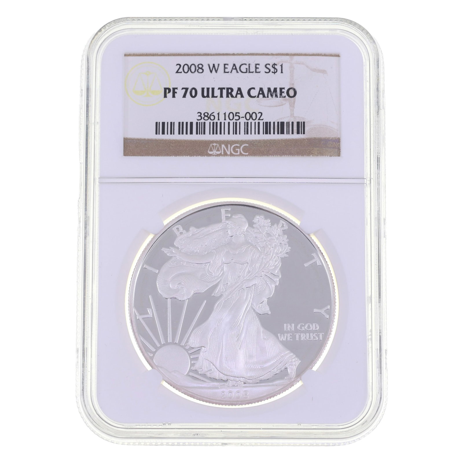 2008-W US SILVER EAGLE $1 COIN NGC PF70 ULTRA CAMEO (1 of 2)