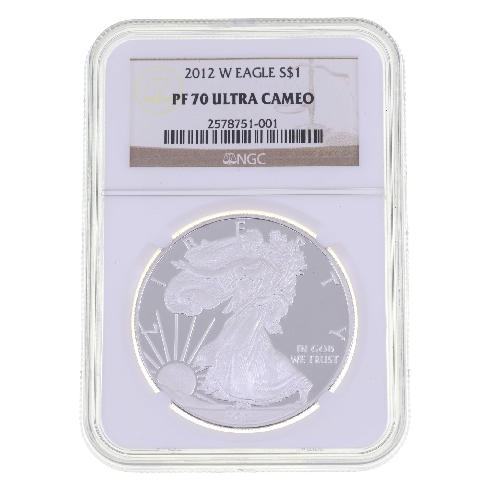 2012-W US SILVER EAGLE $1 COIN NGC PF70 ULTRA CAMEO (1 of 2)
