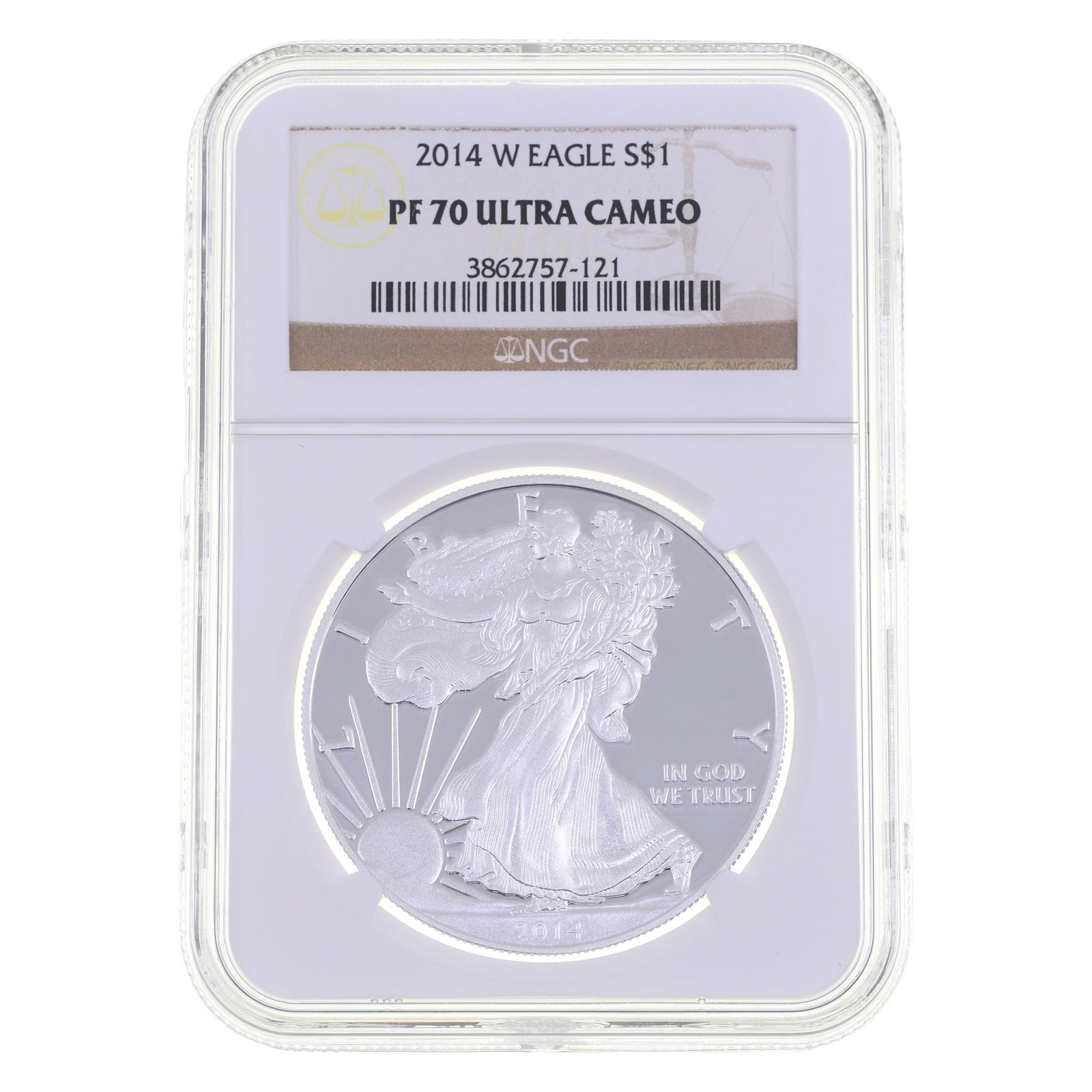 2014-W US SILVER EAGLE $1 COIN NGC PF70 ULTRA CAMEO: 2014-W US SILVER EAGLE $1 COIN NGC PF70 ULTRA CAMEO NGC graded 2014-W United States .999 silver Eagle $1 coin, PF 70 Ultra Cameo. IMPORTANT NOTE - PLEASE READ: OUR IN-HOUSE SHIPPING & INVOICING S