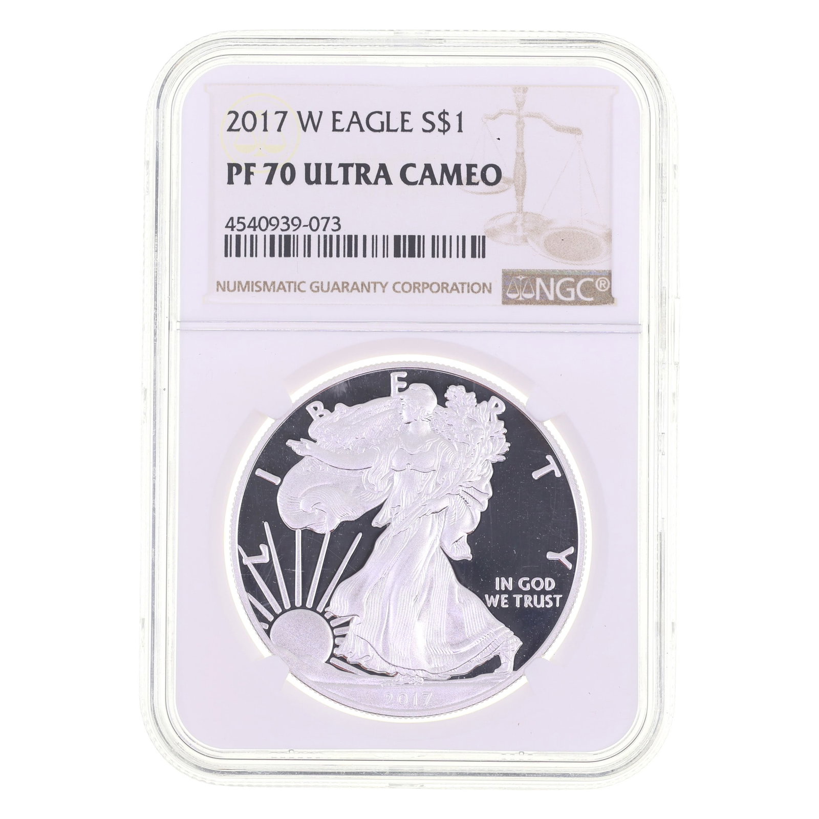 2017-W US SILVER EAGLE $1 COIN NGC PF70 ULTRA CAMEO: 2017-W US SILVER EAGLE $1 COIN NGC PF70 ULTRA CAMEO NGC graded 2017-W United States .999 silver Eagle $1 coin, PF 70 Ultra Cameo. IMPORTANT NOTE - PLEASE READ: OUR IN-HOUSE SHIPPING & INVOICING Shippi