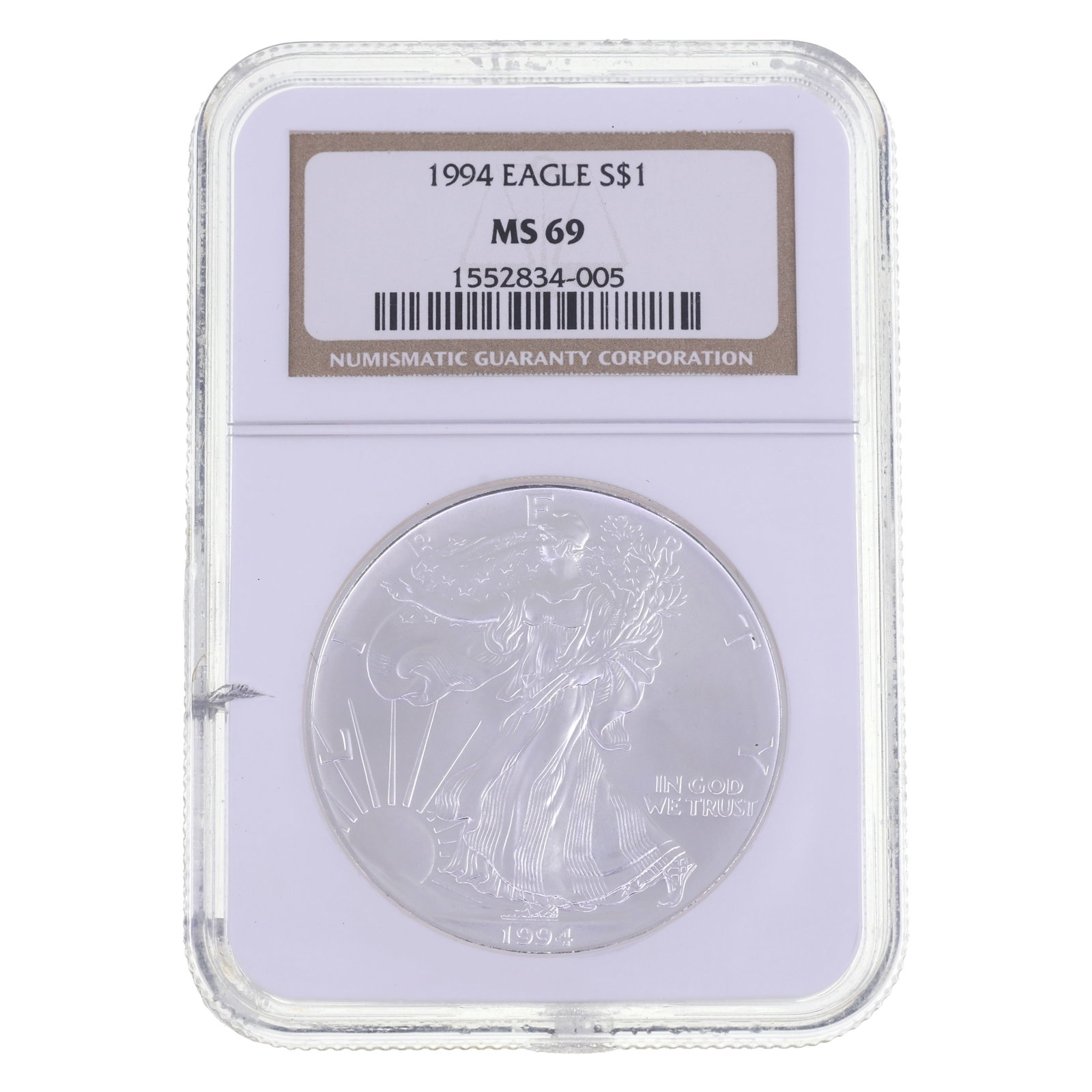 1994 US .999 SILVER EAGLE $1 COIN NGC MS 69 (1 of 2)