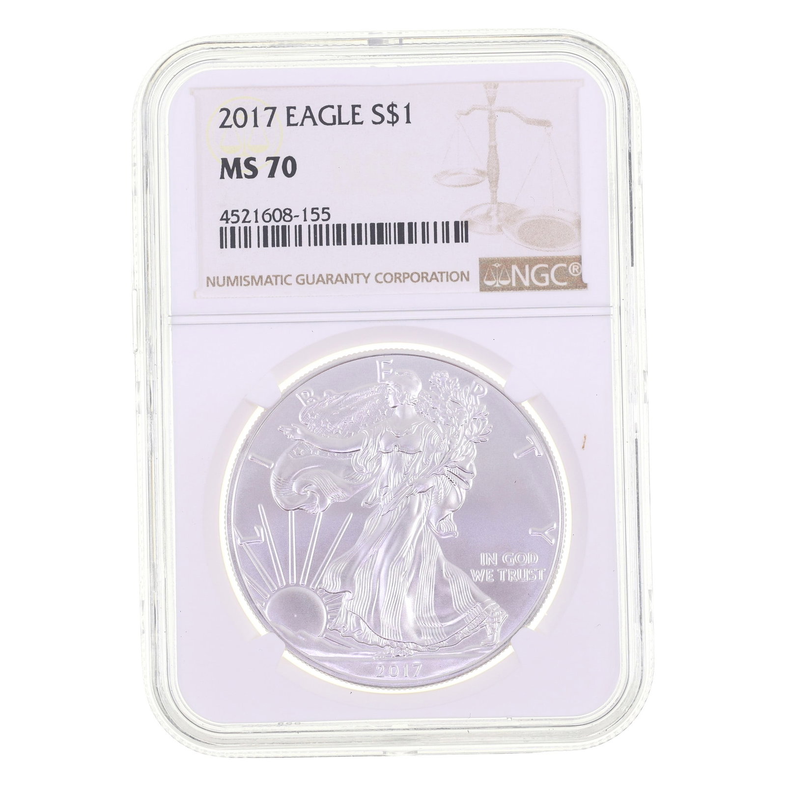 2017 US .999 SILVER EAGLE $1 COIN NGC MS 70 (1 of 2)