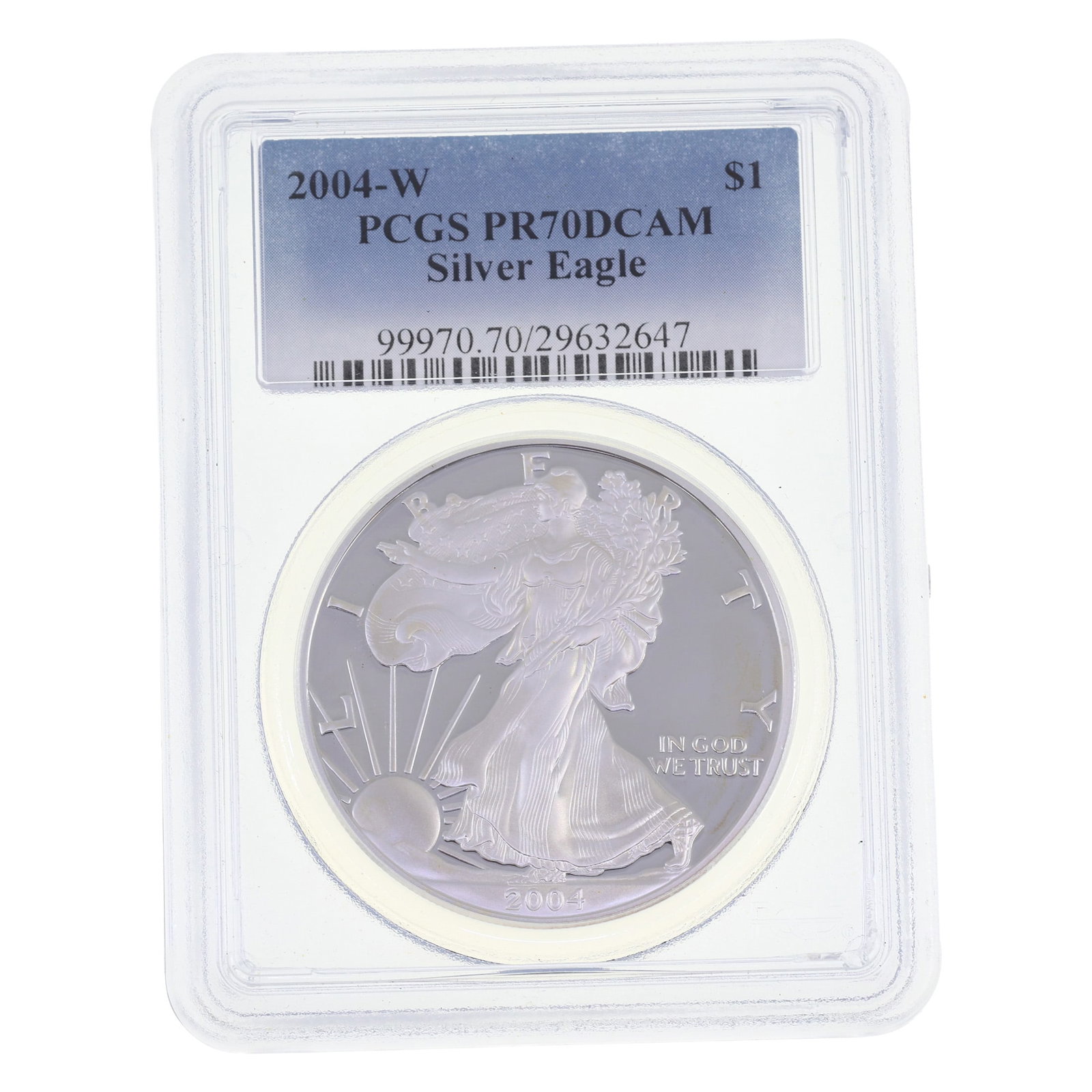 2004-W US .999 SILVER EAGLE $1 COIN PCGS PR 70 DCAM (1 of 2)