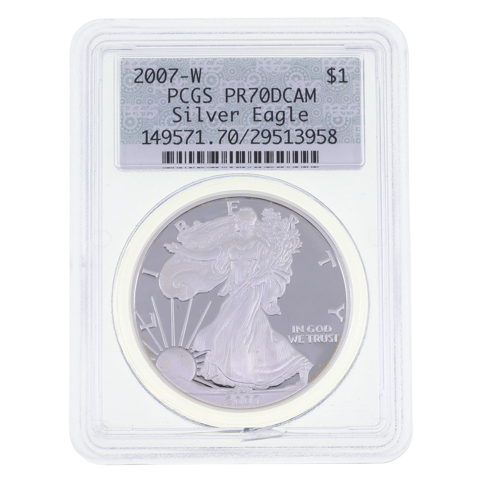 2007-W US .999 SILVER EAGLE $1 COIN PCGS PR 70 DCAM (1 of 2)