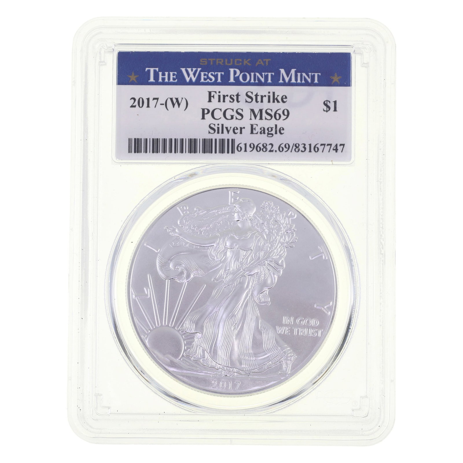 2017-W US SILVER EAGLE $1 COIN 1ST STRIKE PCGS MS 69 (1 of 2)
