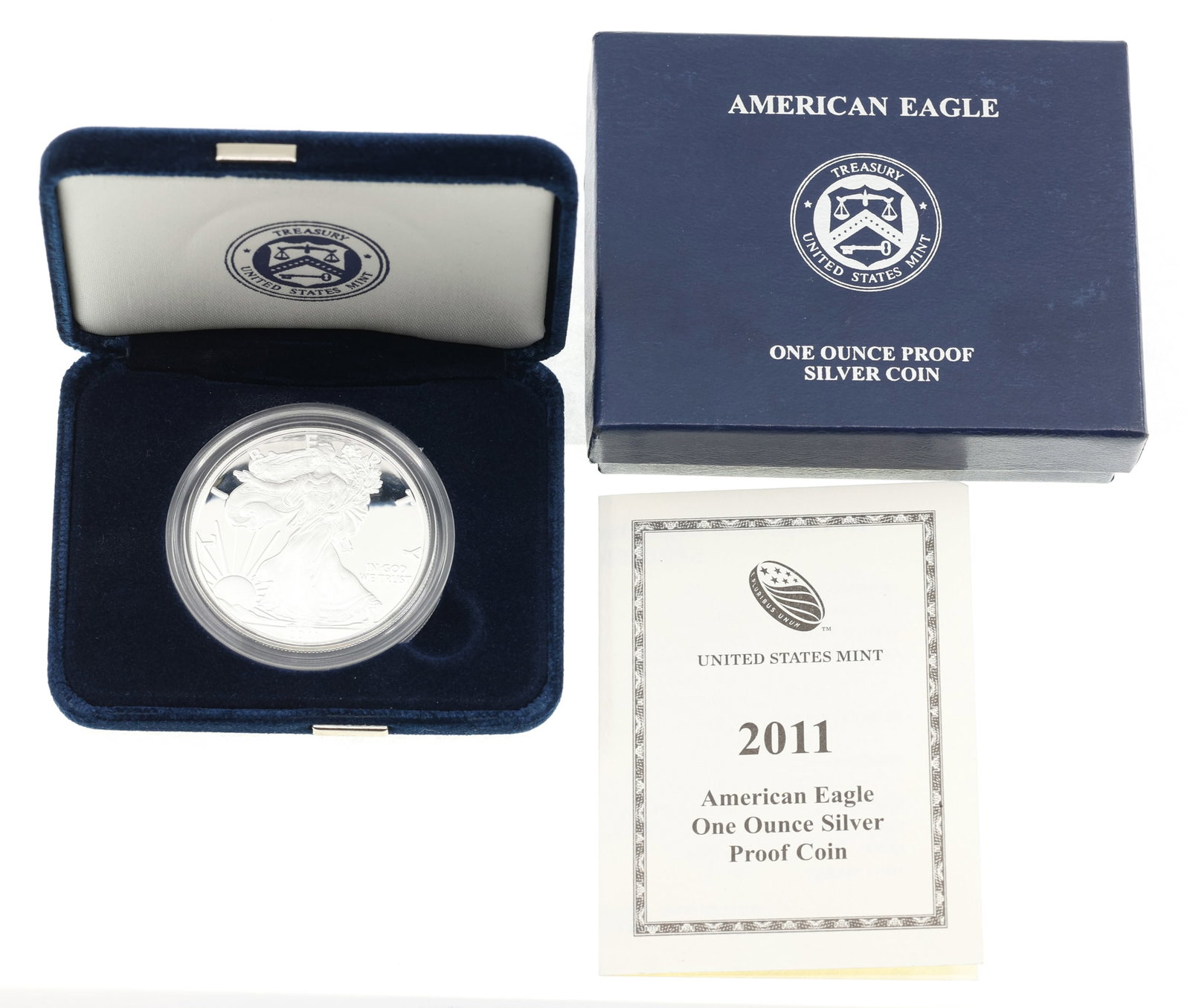 2011-W US .999 SILVER EAGLE $1 PROOF COIN: 2011-W US .999 SILVER EAGLE $1 PROOF COIN 2011-W United States .999 silver 1 oz Eagle $1 proof coin. Includes box and papers. IMPORTANT NOTE - PLEASE READ: OUR IN-HOUSE SHIPPING & INVOICING Ship