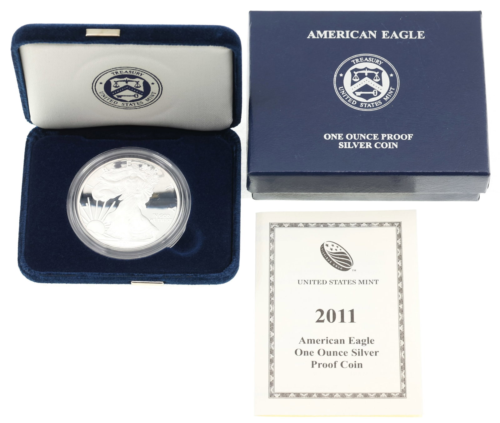 2011-W US .999 SILVER EAGLE $1 PROOF COIN: 2011-W US .999 SILVER EAGLE $1 PROOF COIN 2011-W United States .999 silver 1 oz Eagle $1 proof coin. Includes box and papers. IMPORTANT NOTE - PLEASE READ: OUR IN-HOUSE SHIPPING & INVOICING Ship
